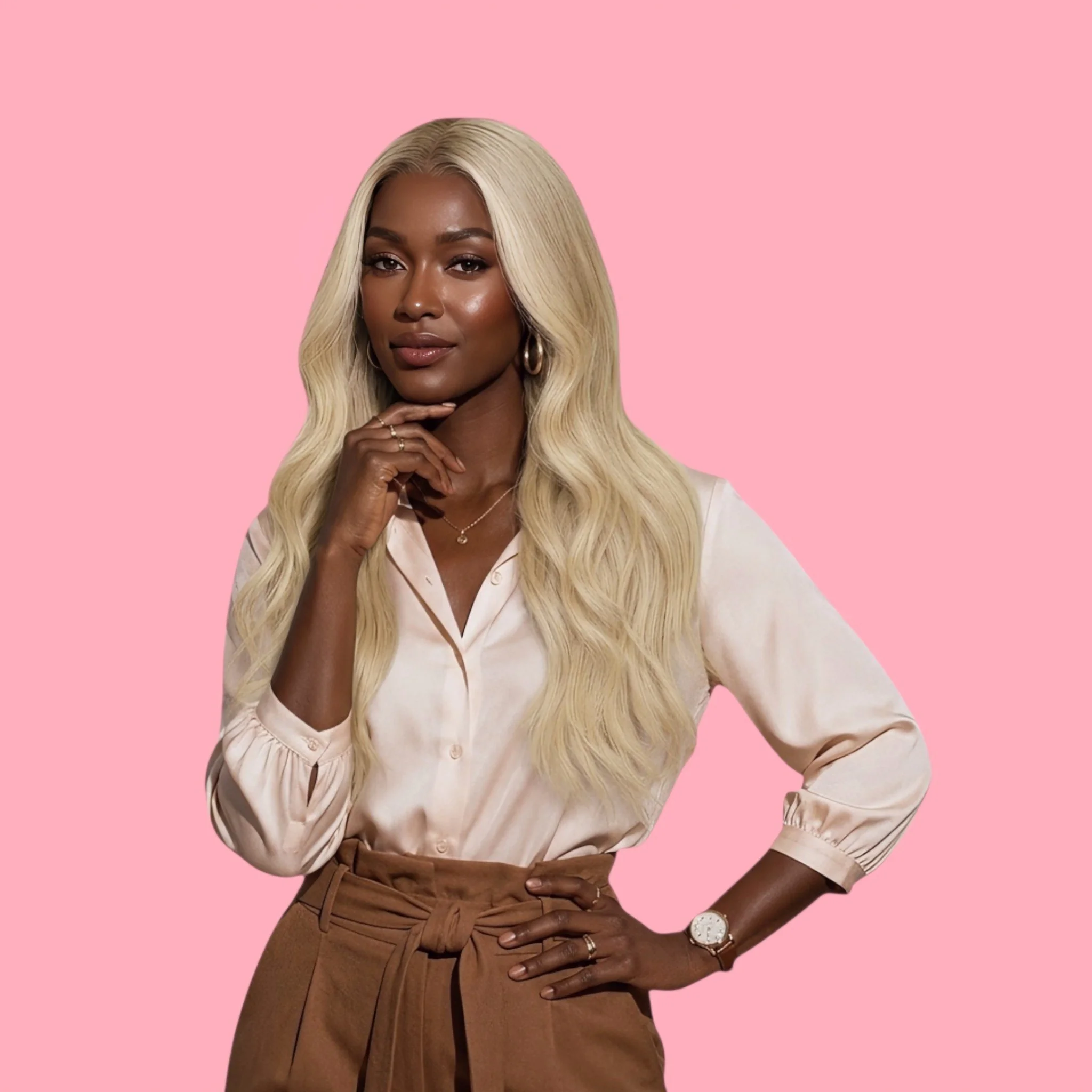 (#N315) Blonde Semi Custom Straight Hair Lace Front