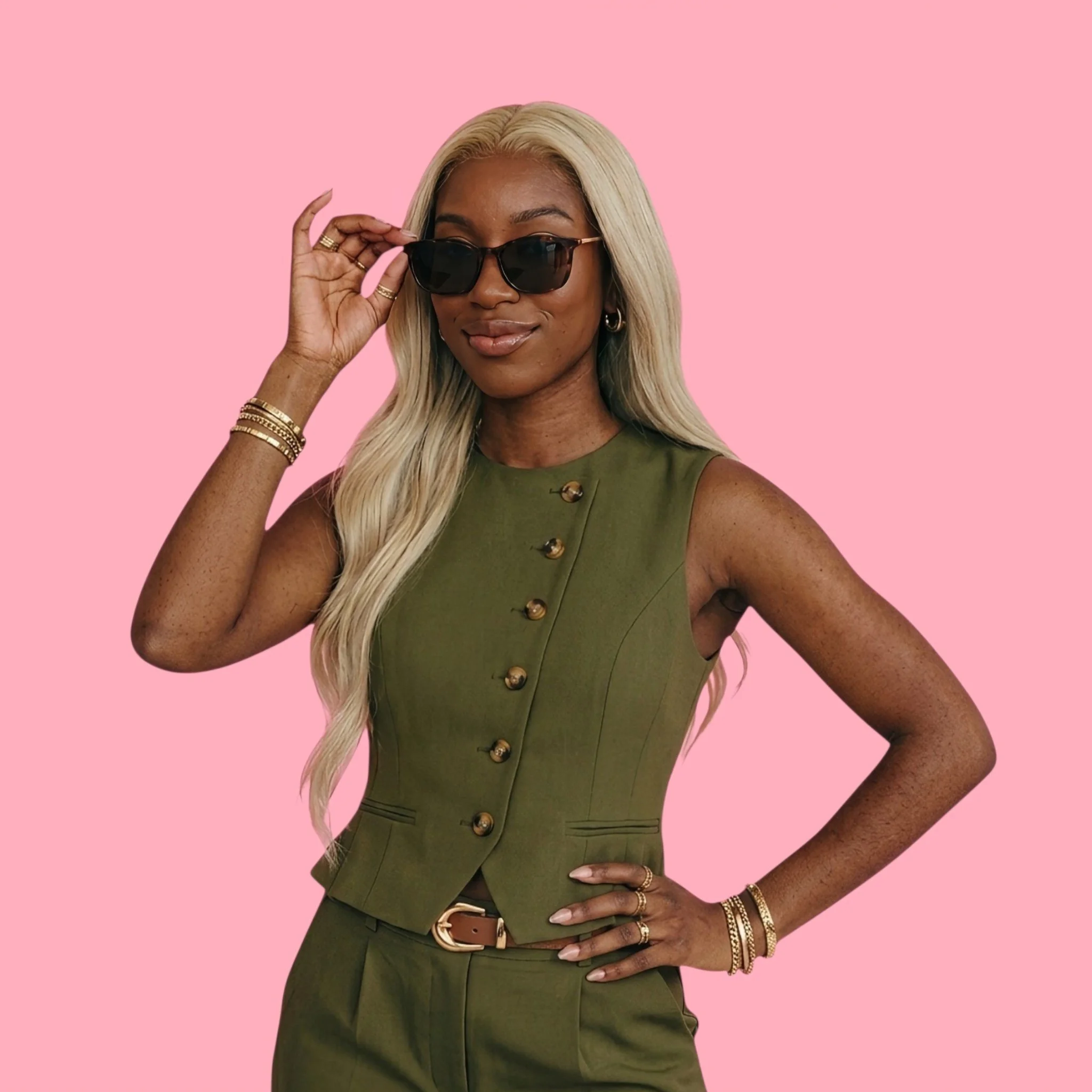 (#SP125) Semi-Custom Long Straight Blonde Lace Front Wig