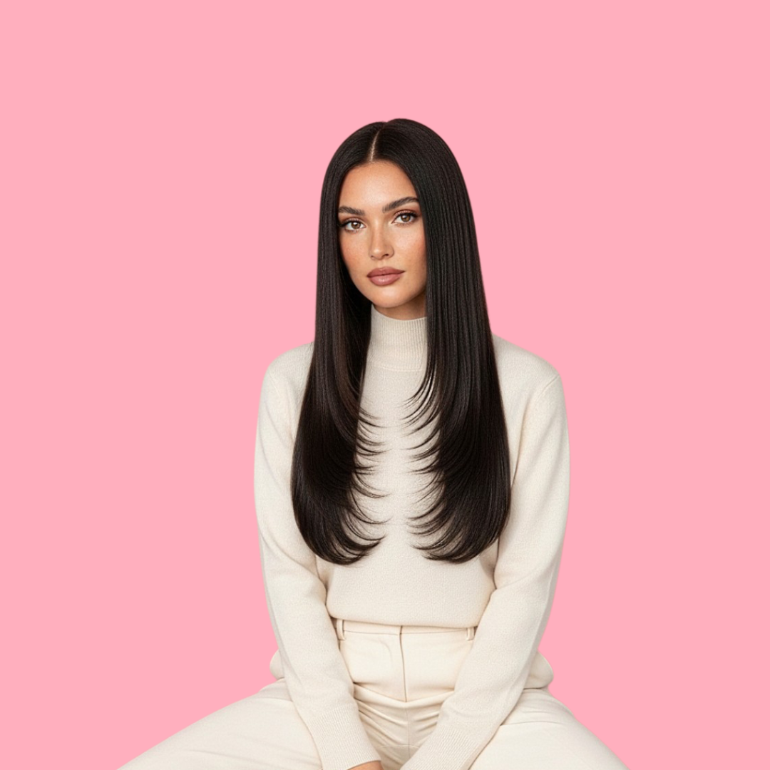 (#1B) Semi-Custom Brazilian Layered Virgin Human Hair Wig