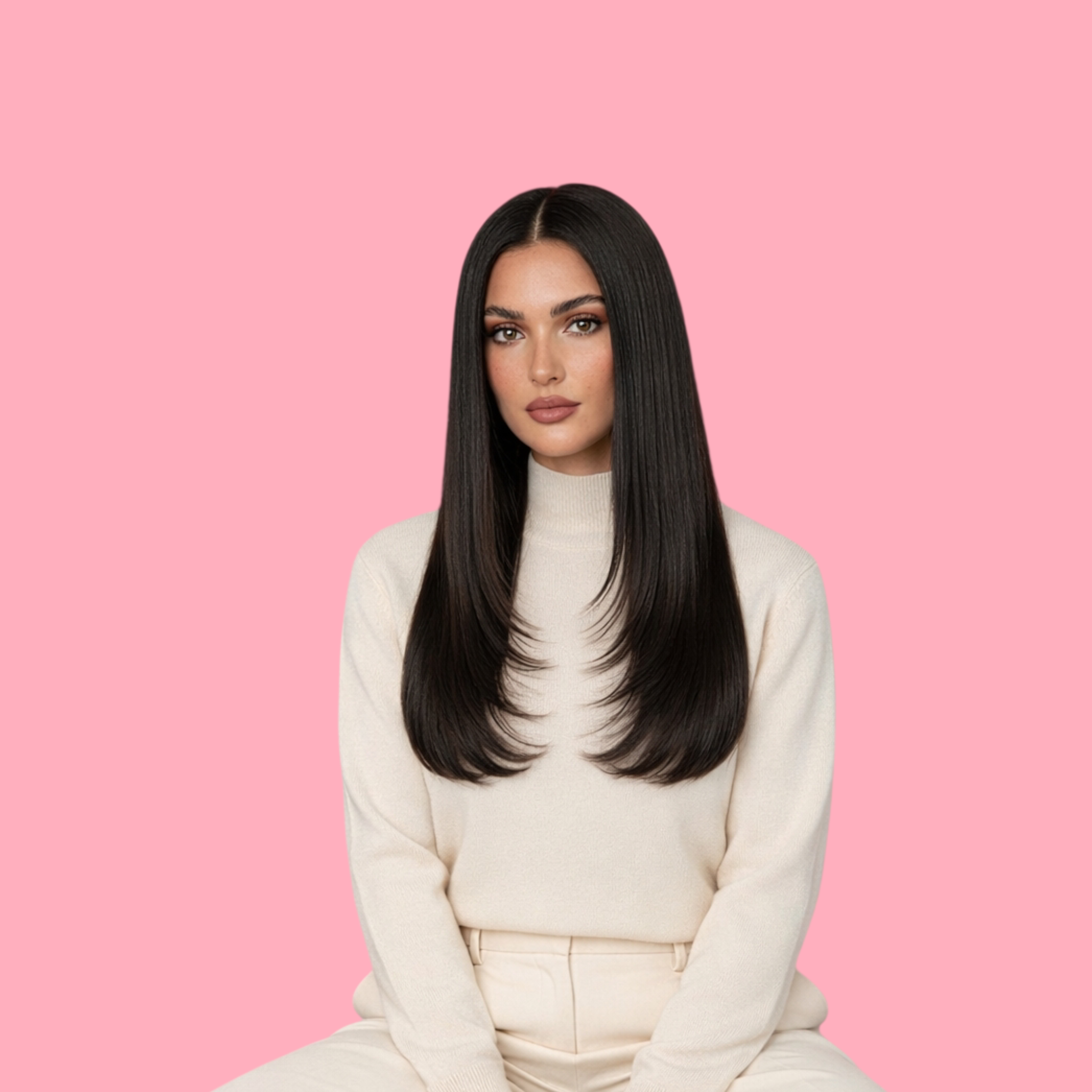 (#1B) Semi-Custom Brazilian Layered Virgin Human Hair Wig