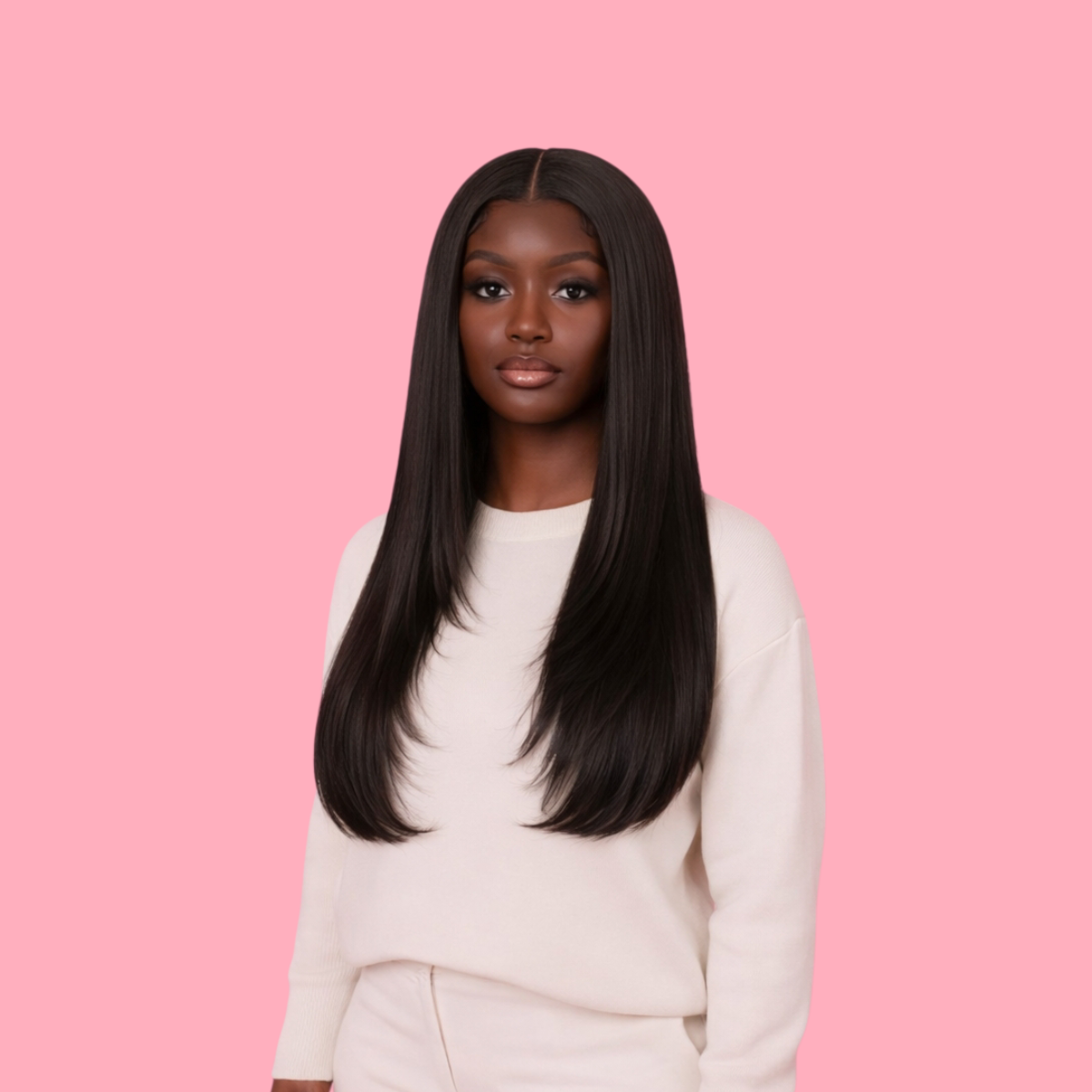 (#1B) Semi-Custom Brazilian Layered Virgin Human Hair Wig (Darkskin)