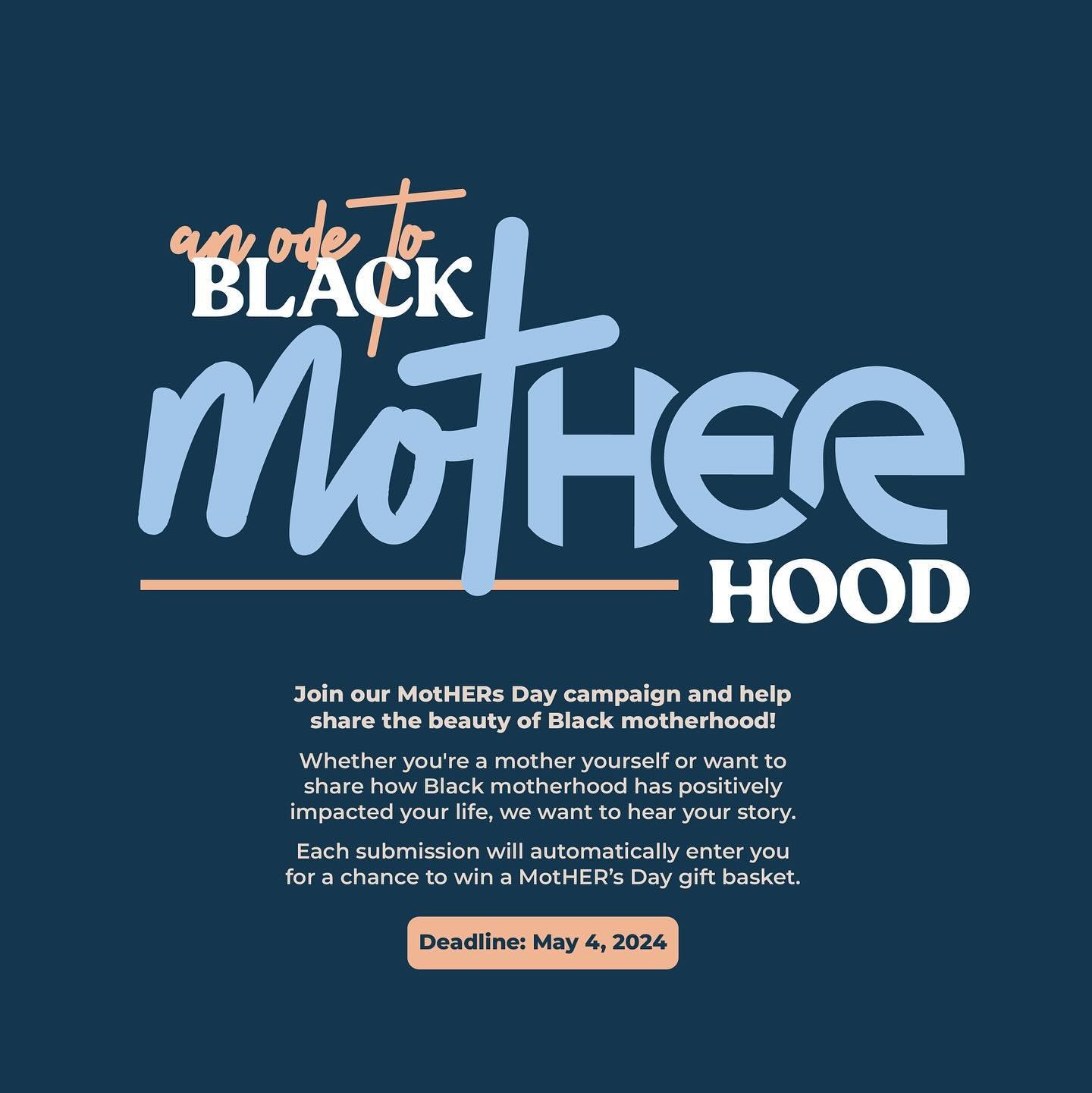 Today's the last day to enter our motHER's Day contest! 💙

Whether you're a Black mother yourself or the power of Black motherhood has inspired you, we want to hear from you!

Answer one question on our submission form at hercollectiverva.com/mother