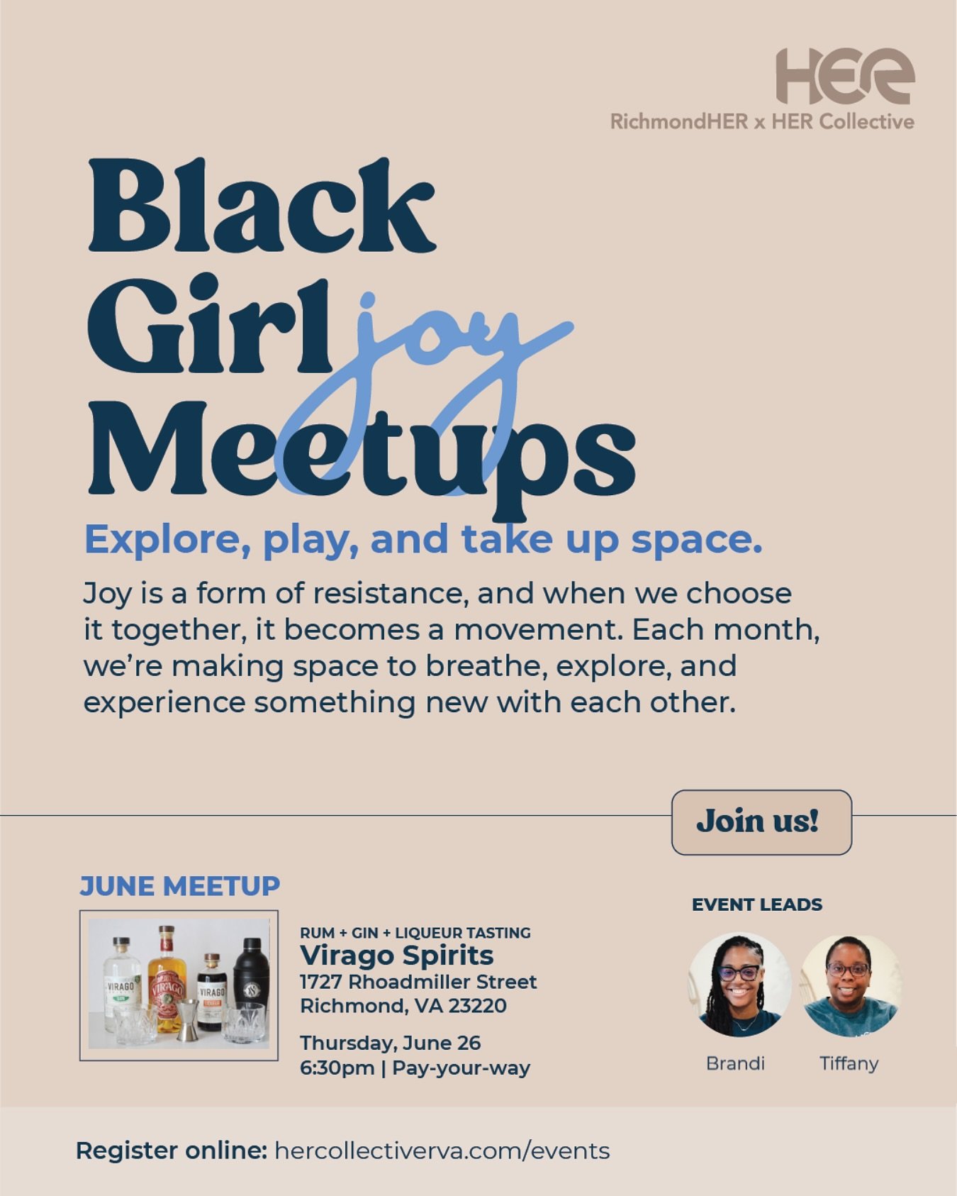Black Girl Joy is still the assignment&hellip; and our July meetup is next week.

Each month, we gather in joy&mdash;making space to slow down, try something new, and be in community with one another.

✨ Gin + Rum + Spirits Tasting
📅 Thursday, June 