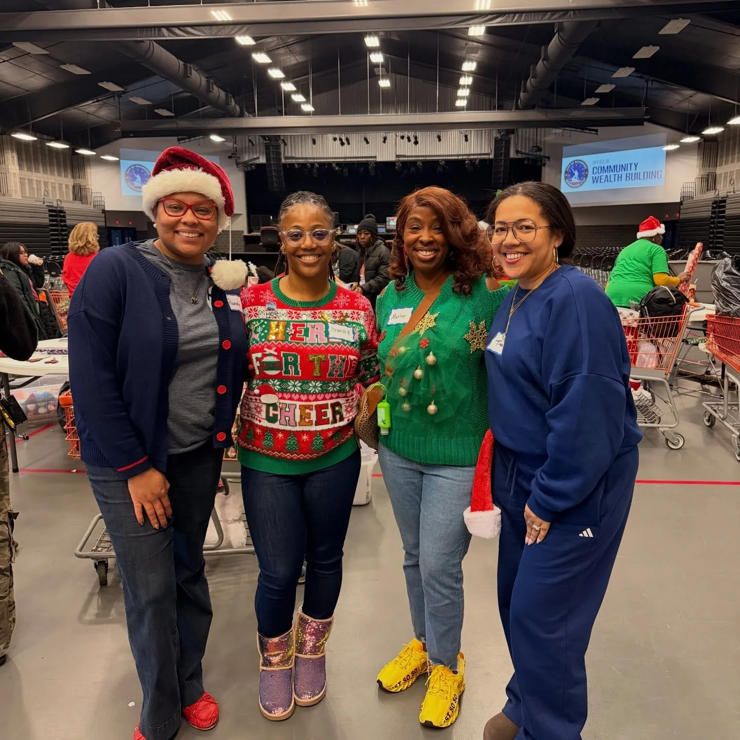 HER Collective members Rochelle, Brandi, Marian and Christina (&amp; Carmen) spent the day volunteering at the @liberationrva Elf Shop! 

Thank you to everyone who donated to our toy drive. Your generosity helped bring a little joy to local families.