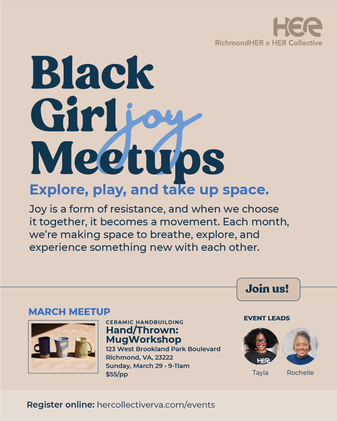Black Girl Joy Meetup | March: Hand/Thrown - Mug Workshop