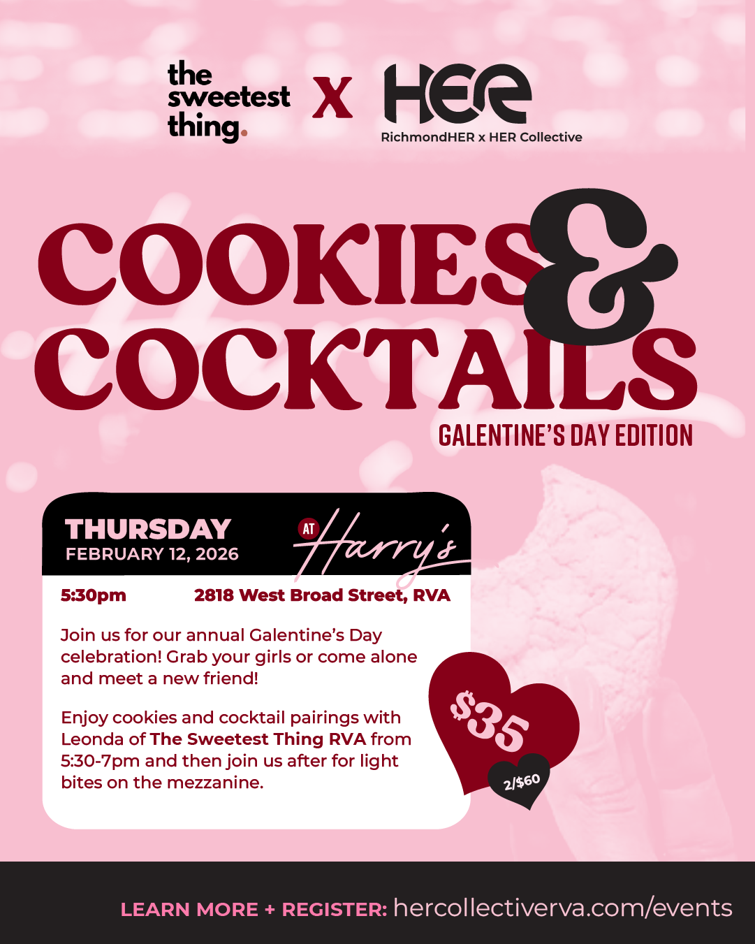 Galentine's Day Cookies & Cocktails | Combo Ticket, 2/$60