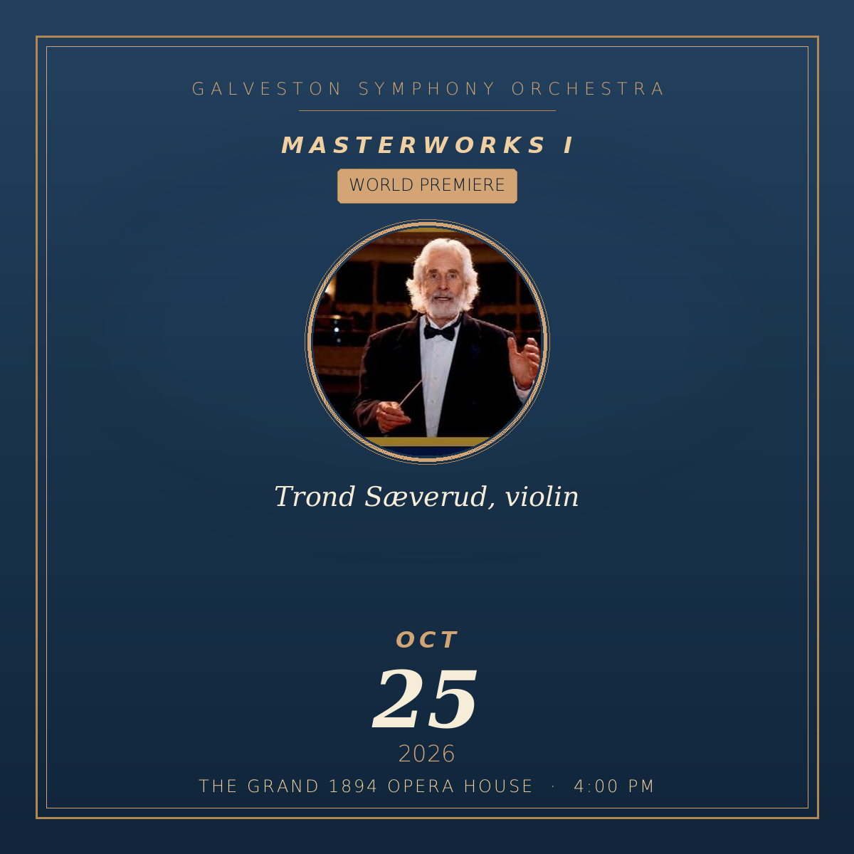 Masterworks I: Trond Sæverud, violin (World Premiere)