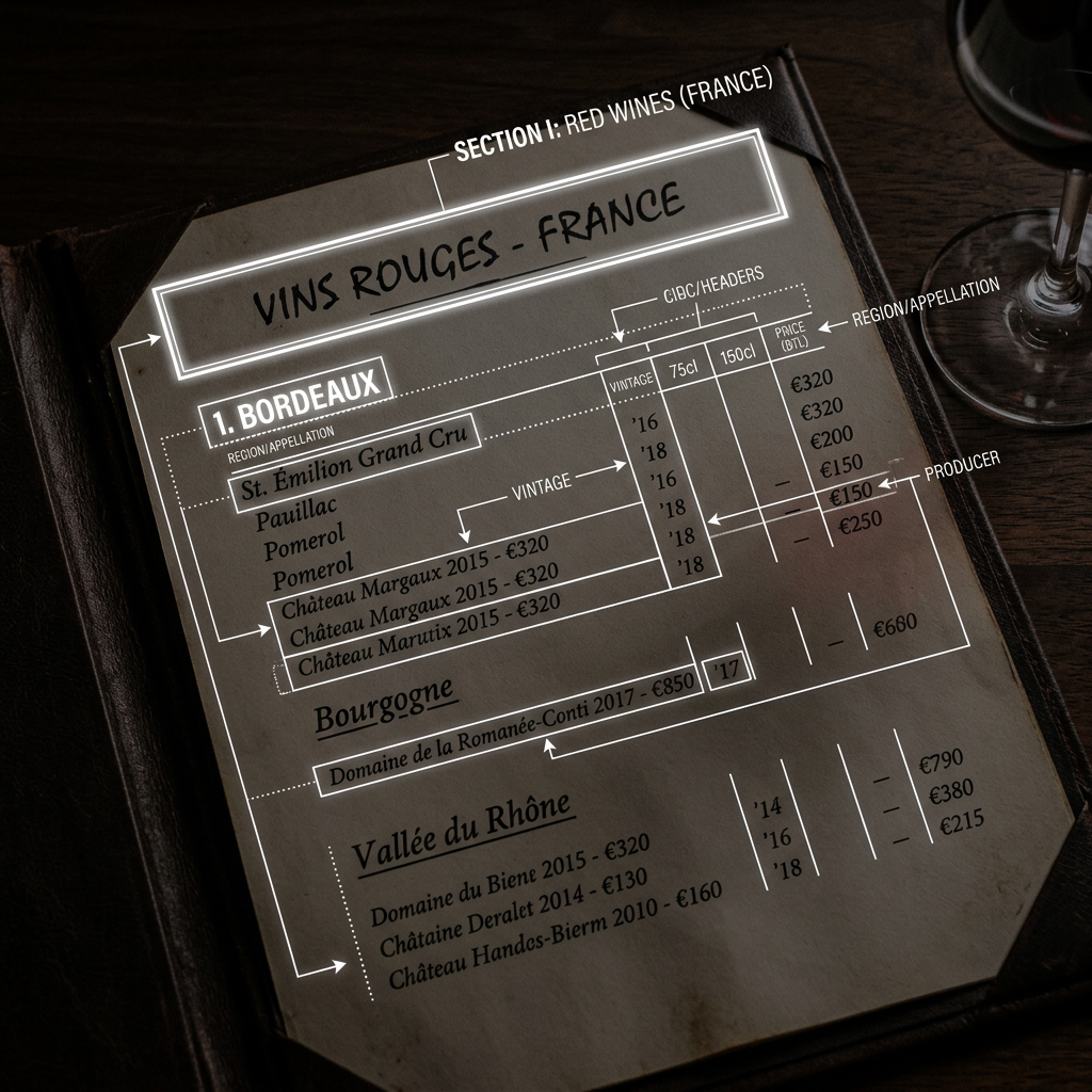 How does wine list design affect staff performance?