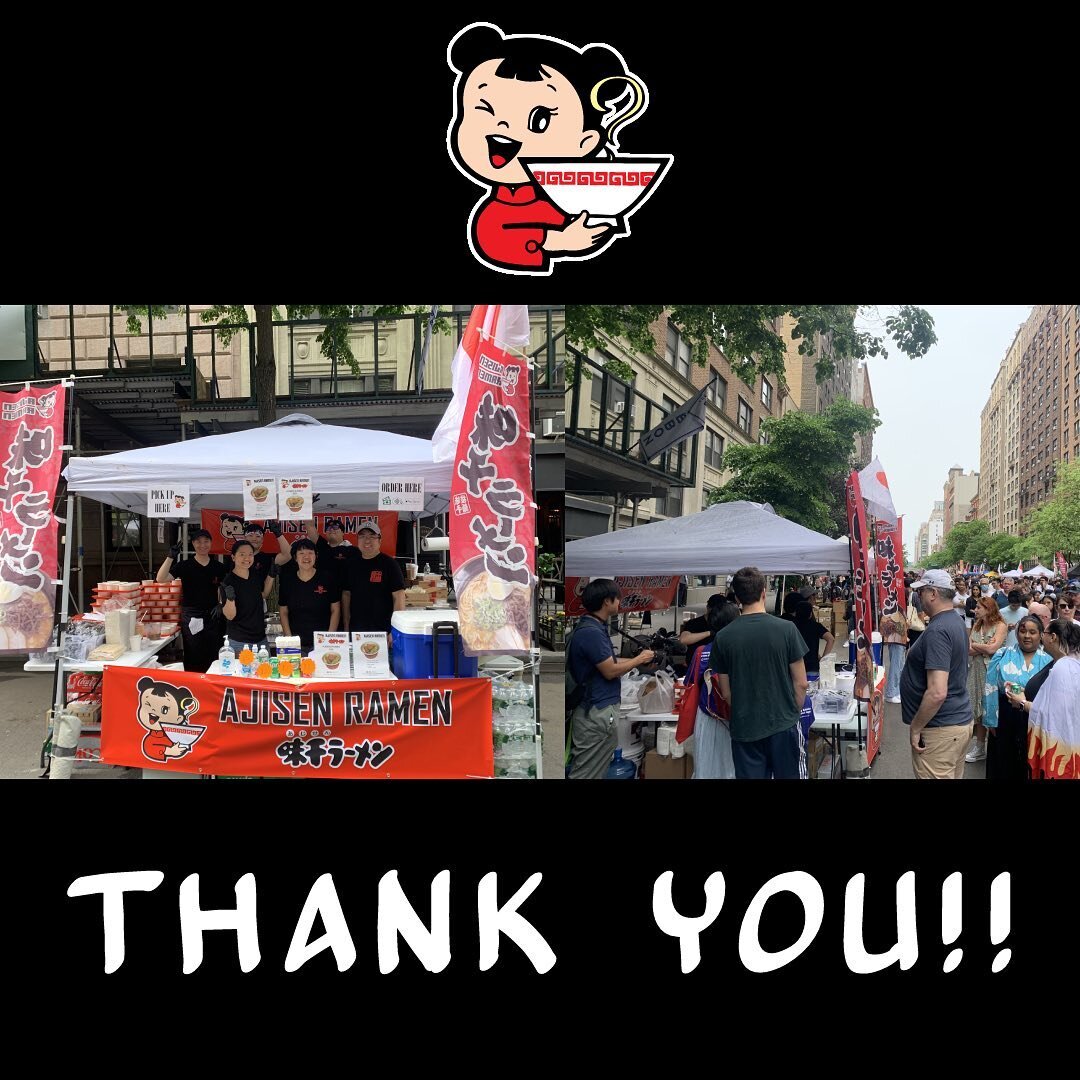 Thank you everyone for visiting us @japanfes We hope you all enjoyed our ramen and visit us at our stores in Chelsea and Chinatown.&nbsp; 
&nbsp;
This is Ajisen NYC first time doing a street fair and the experience was beyond our expectation.&nbsp; W