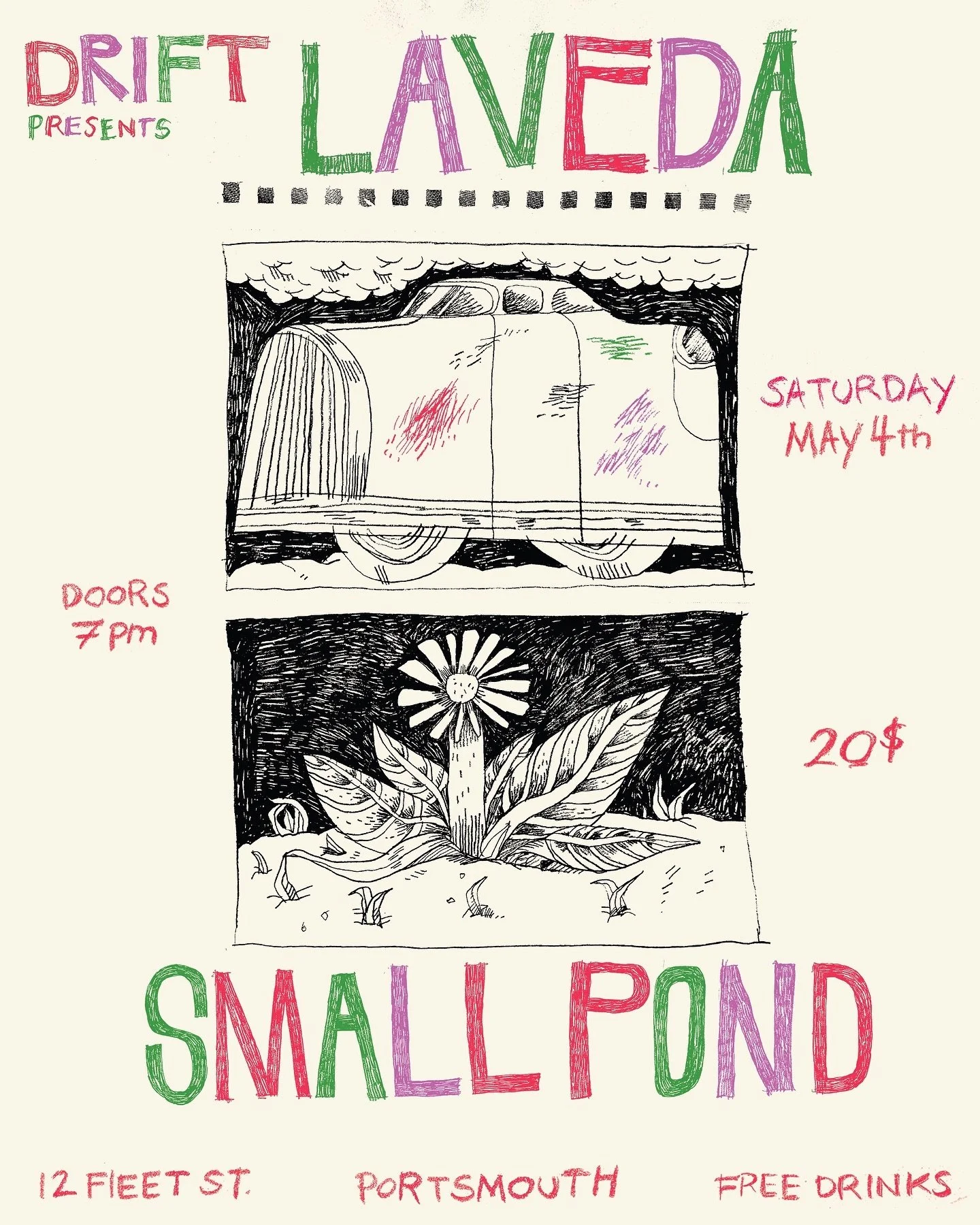 Saturday may 4 w @lavedamusic at @driftarthouse ✨🌞