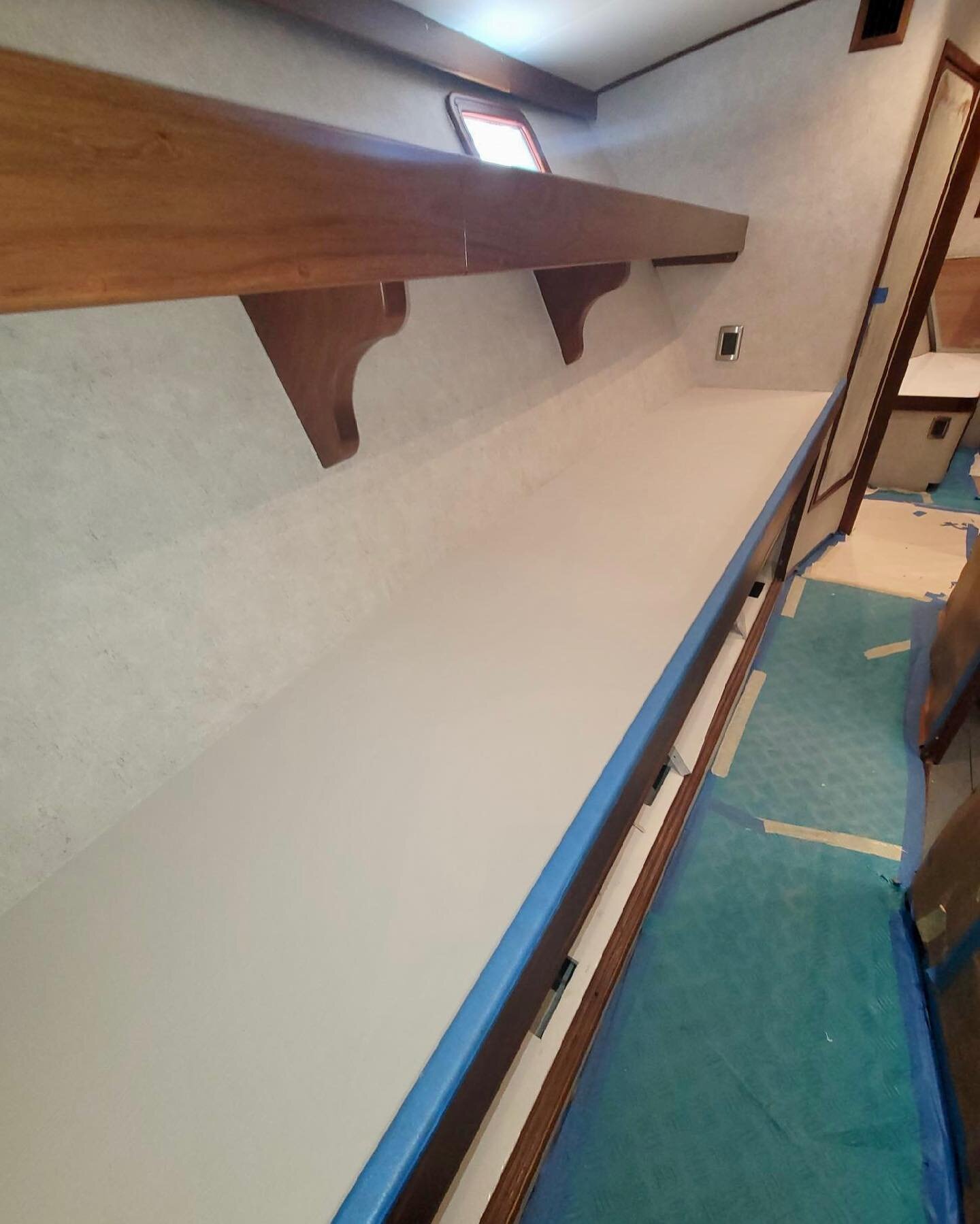 It was time for a remodel check out this Sportfish&rsquo;s interior storage areas.
3mm pearl &amp; silver cloud. 
@gatorstepfs @gatorstepit 
#elitemarineproducts #gatorstep #notjust #boatflooring #gatorstepflooring #remodel #makeityours