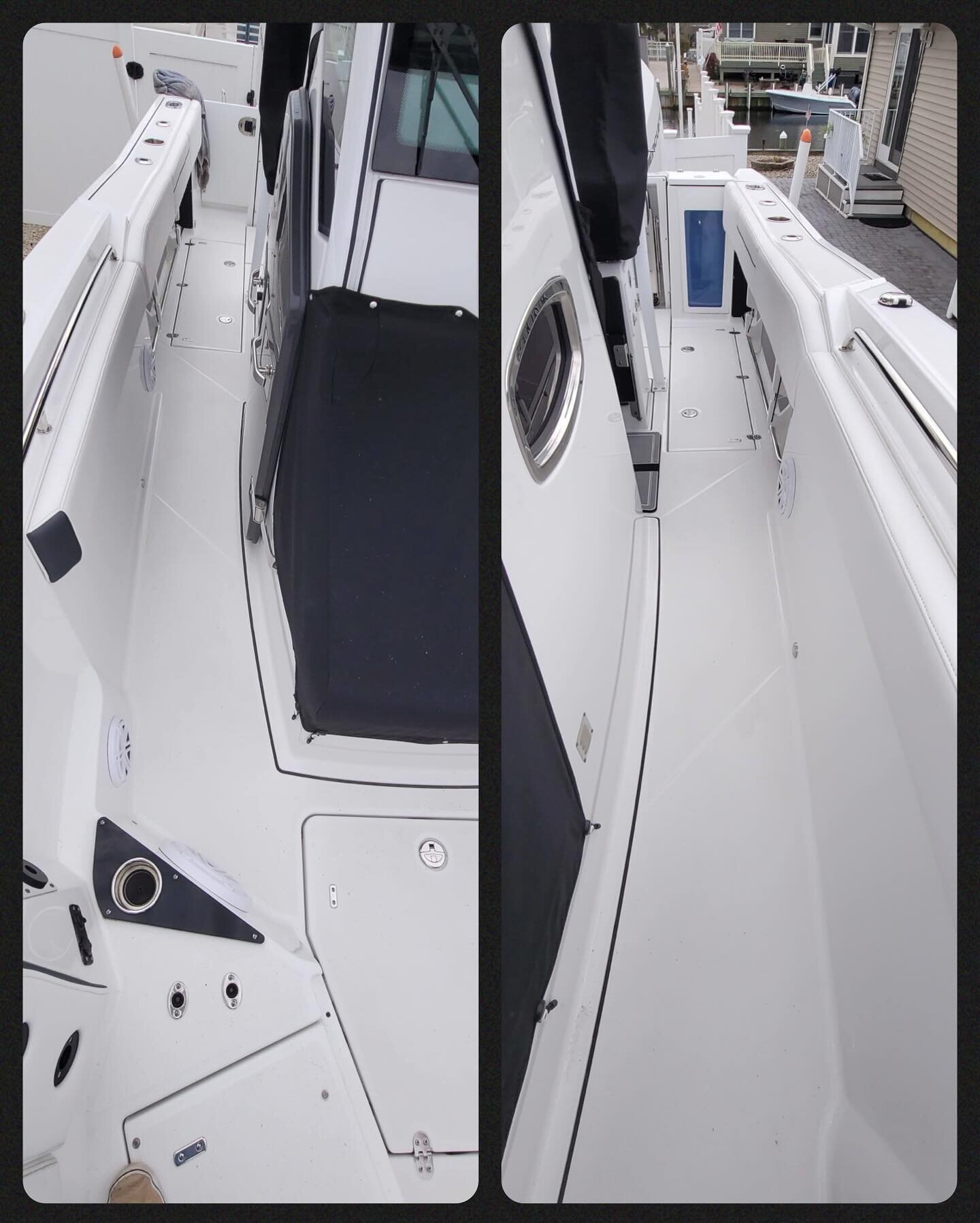 Blackfin 272CC
9mm Silver cloud over pearl over black w/the Cascade pattern.
Side by side before &amp; some side by side before &amp; afters! 
Beautiful day today in Forked River 
@gatorstepit @gatorstepfs #gatorstep #elitemarineproducts #boatfloorin