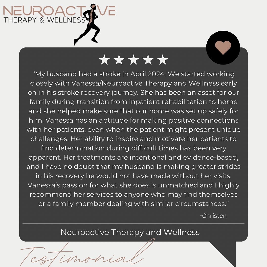 🌟Testimonial Tuesday 🌟

Wow. I teared up reading this review. 🥹 It truly highlights every single one of the objectives I set forth when starting Neuroactive.  I started this practice to be able to join each person&rsquo;s team and make a differenc