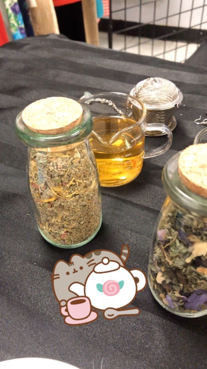 Special tea tasting at the Charleston #southeastpunkfleamarket 🫖🖤🫖🖤
