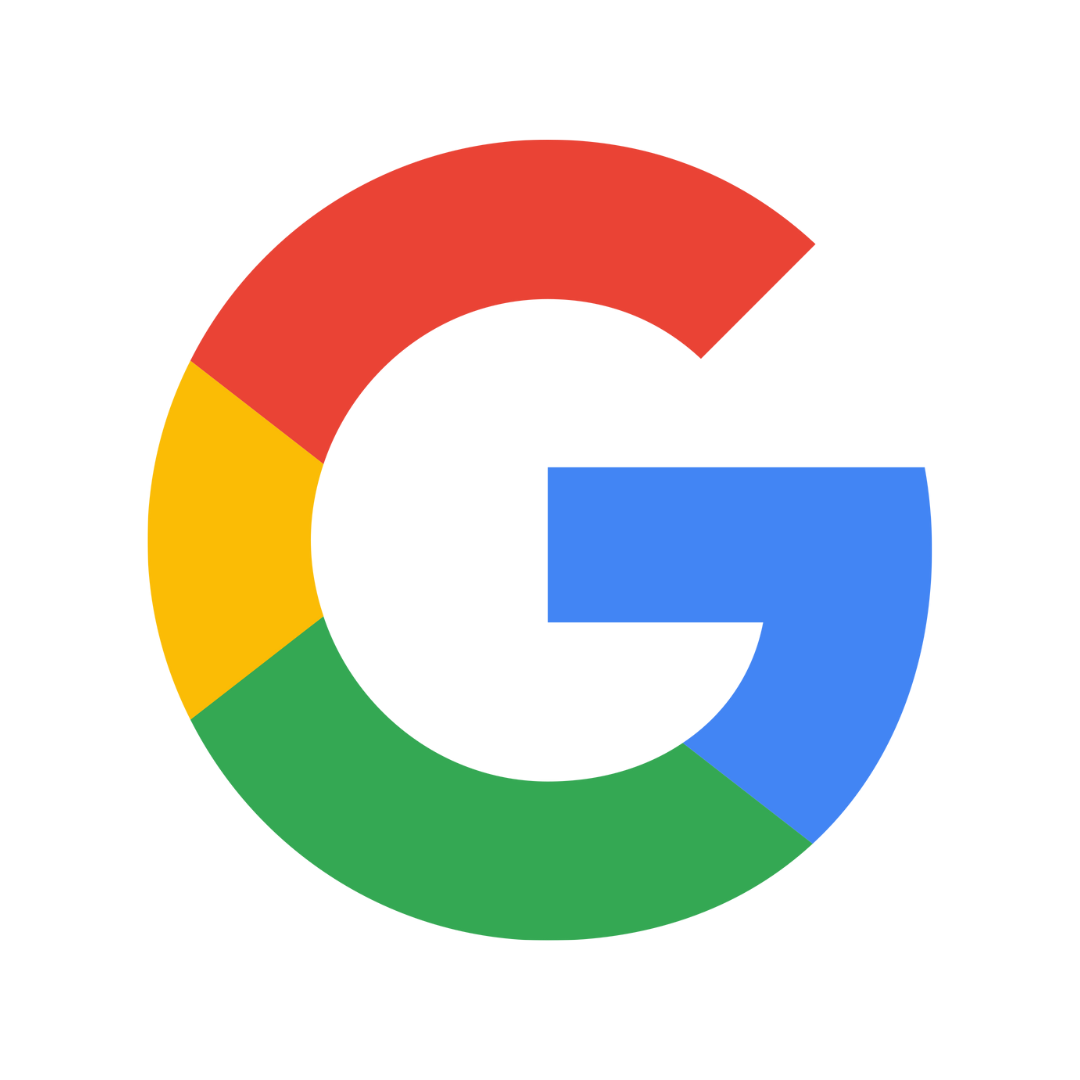 Google logo with red, yellow, green, and blue segments.