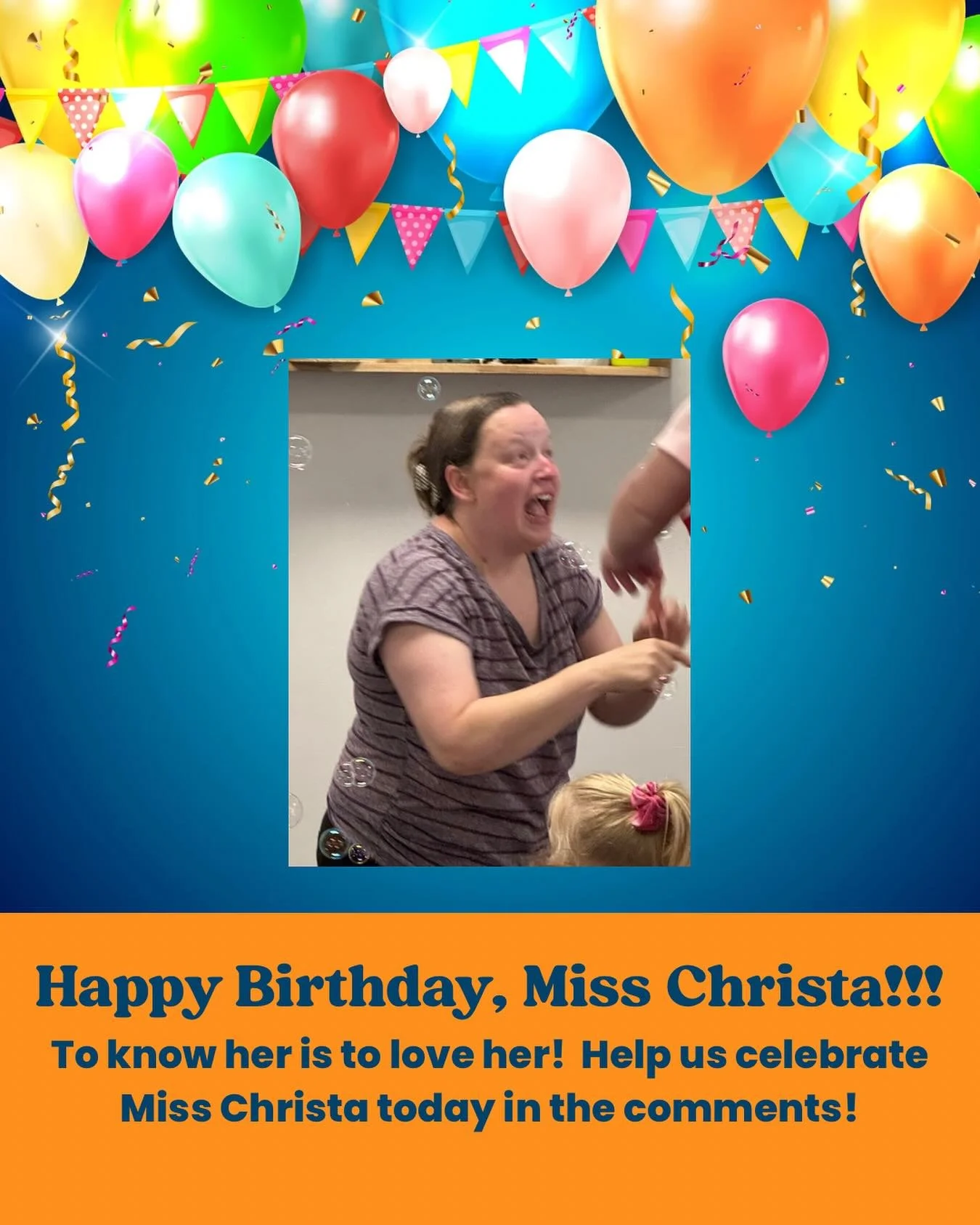 Happy, happy birthday to our owner and founder, Miss Christa!  We hope your day is filled with joy, music, dancing, and time with your family!