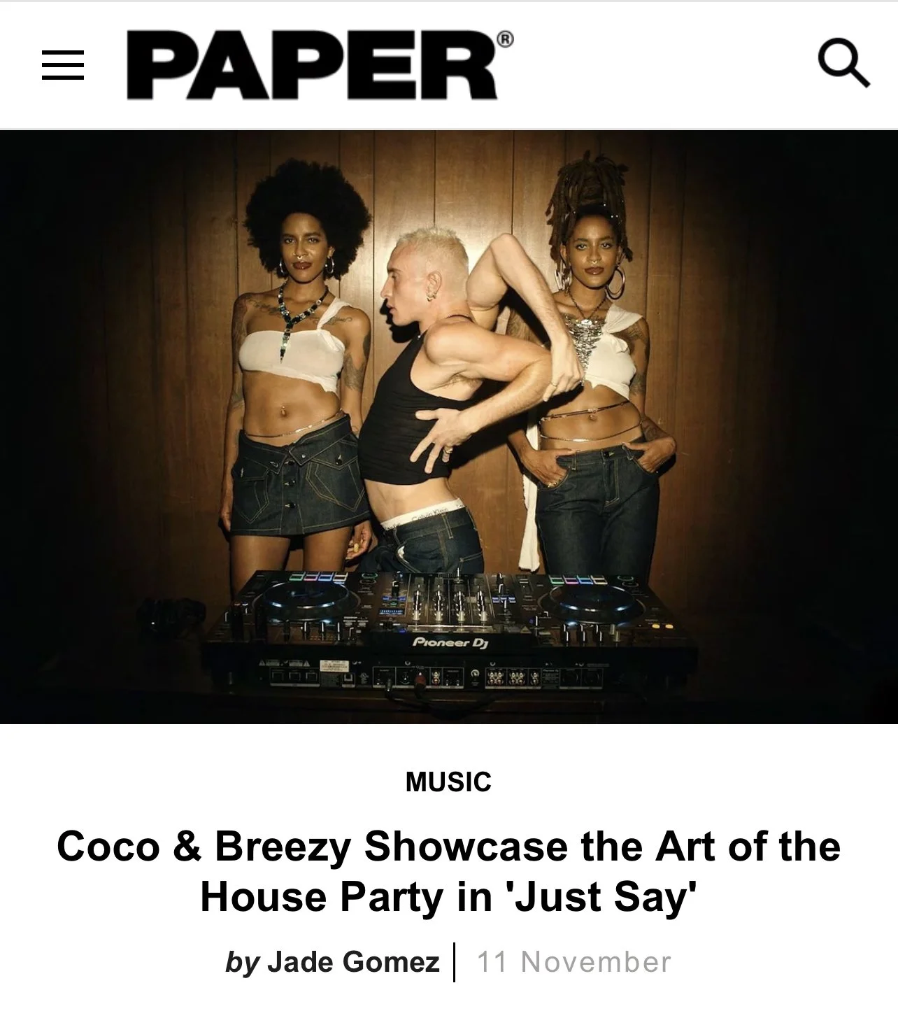 Paper Magazine premier's Coco & Breezy's "Just Say" Music Video