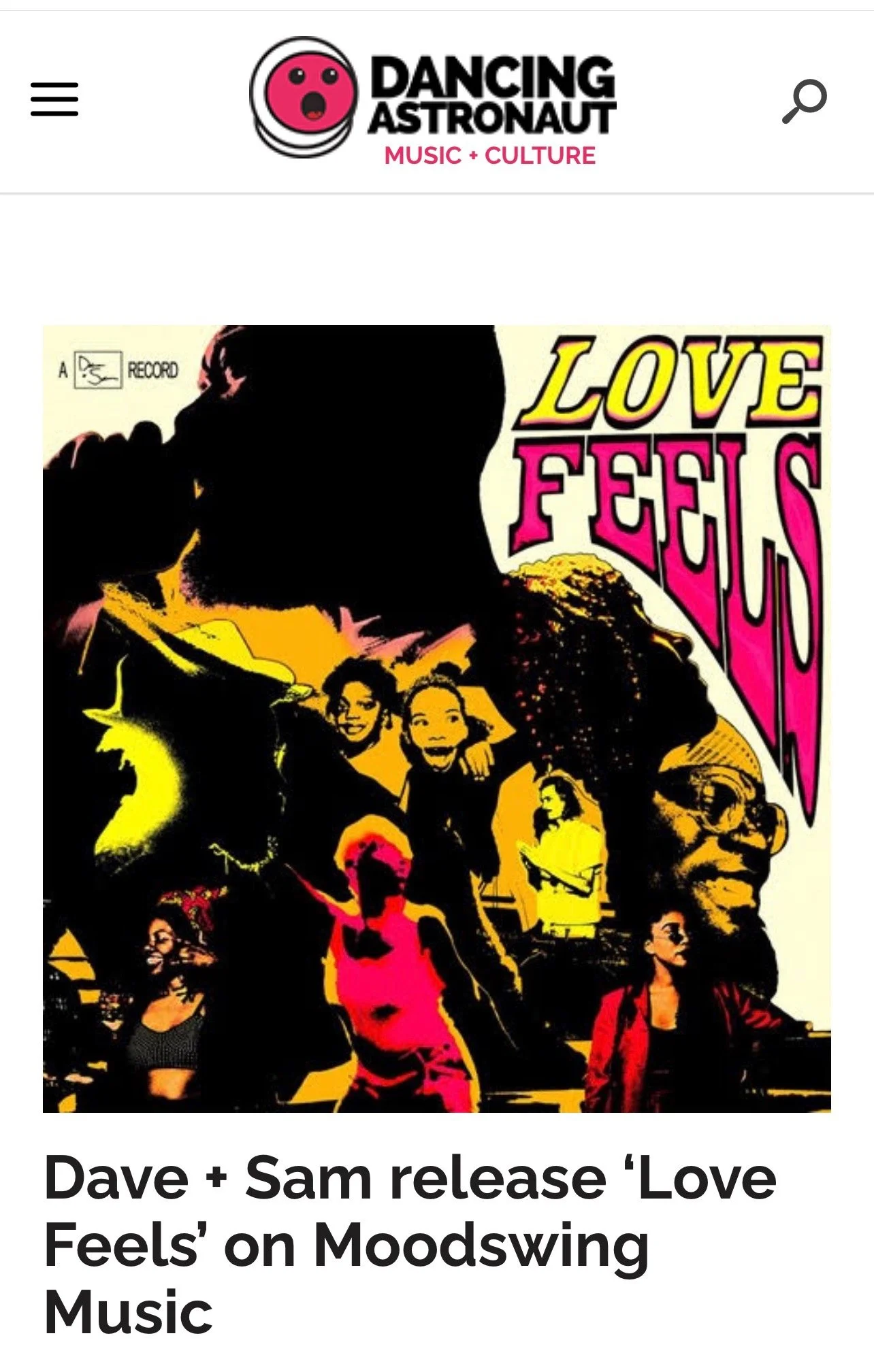 Dancing Astronaut premieres Dave & Sam's single "Love Feels"