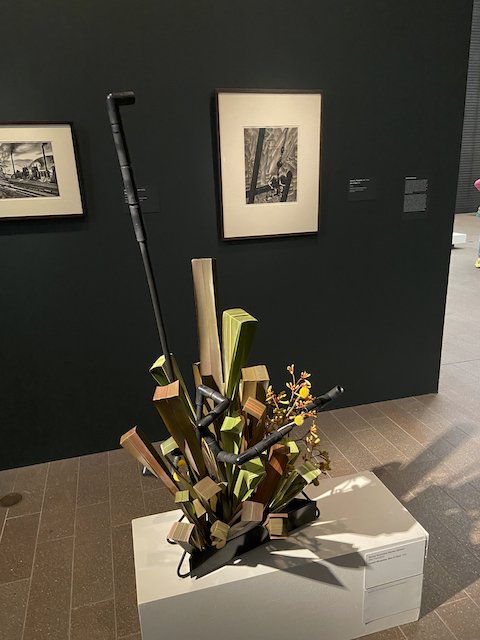 Bouquets to Art 2022 - Men of Steel: New Zealand Flax, Crespidia, Irrigation tubing