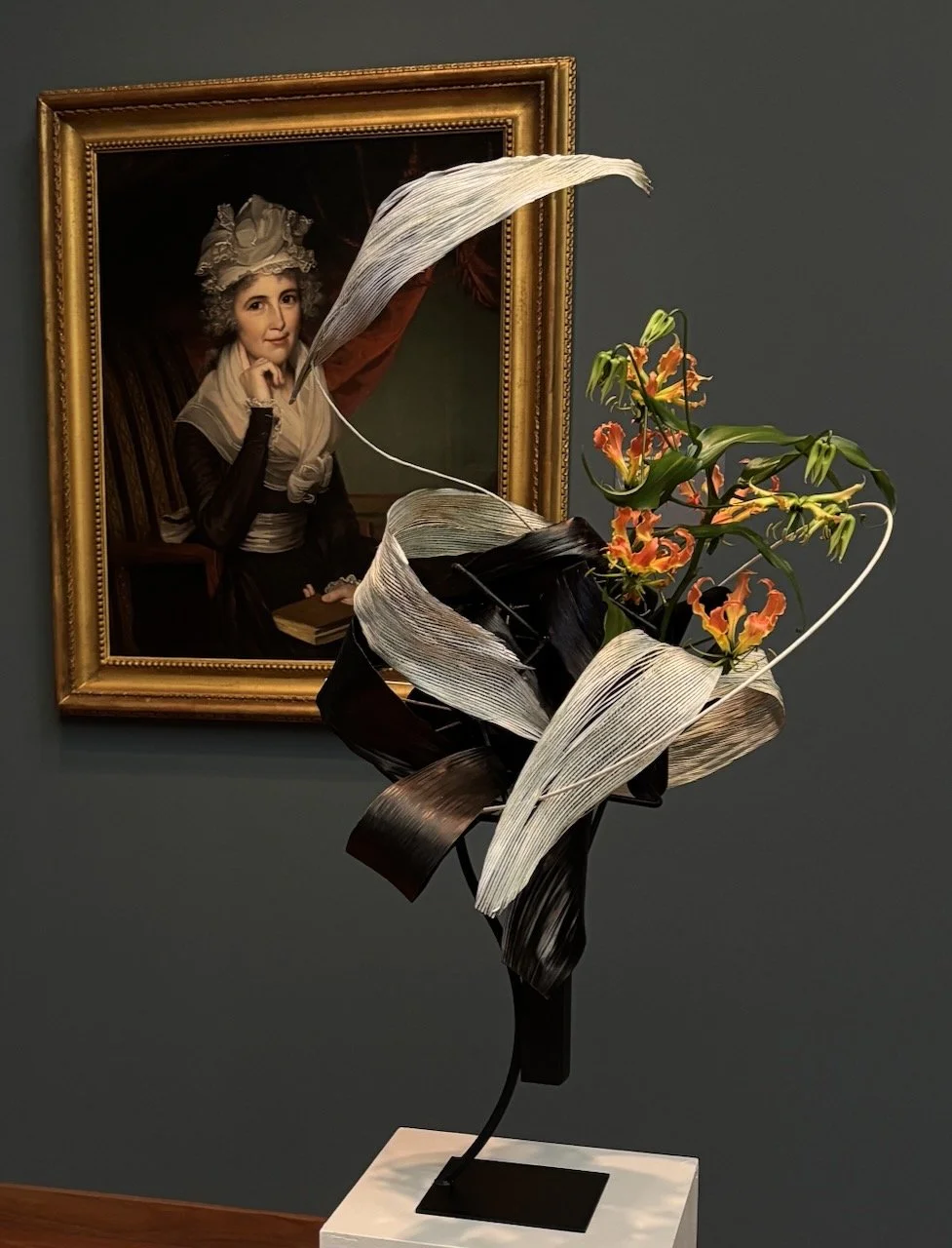 Bouquets to Art 2026. 
Doryanthes, aspidistra, gloriosa lily