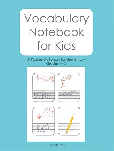 Cover of a book entitled Vocabulary Notebook for Kids