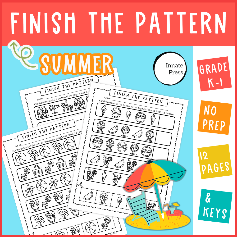 Finish the Pattern listing with worksheet images