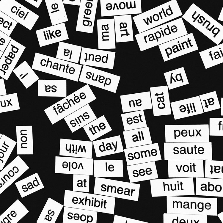 Word magnets in different languages