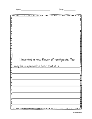 Draw and write worksheet about toothpaste