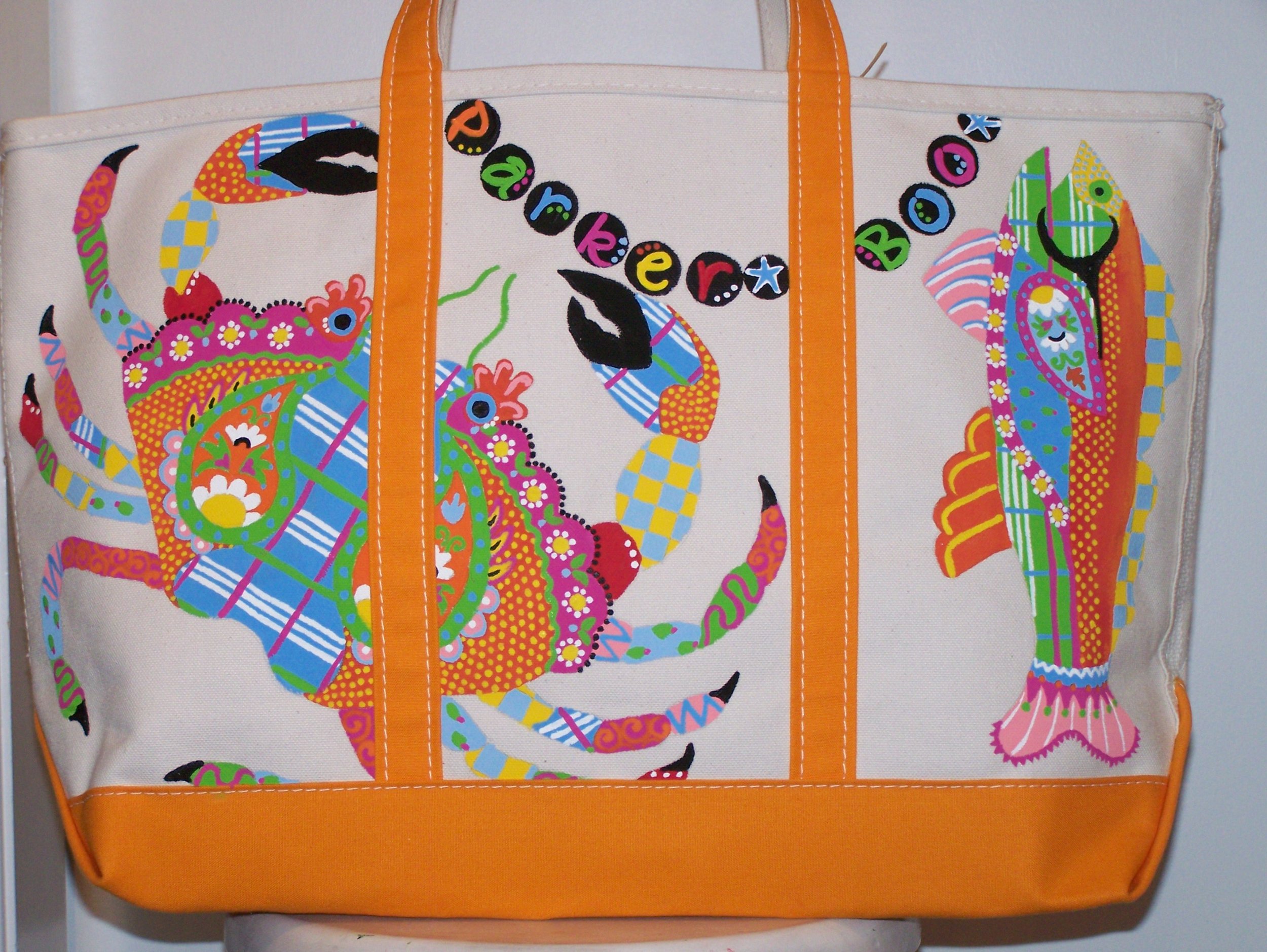 Large Patchwork Crab & Fish Tote