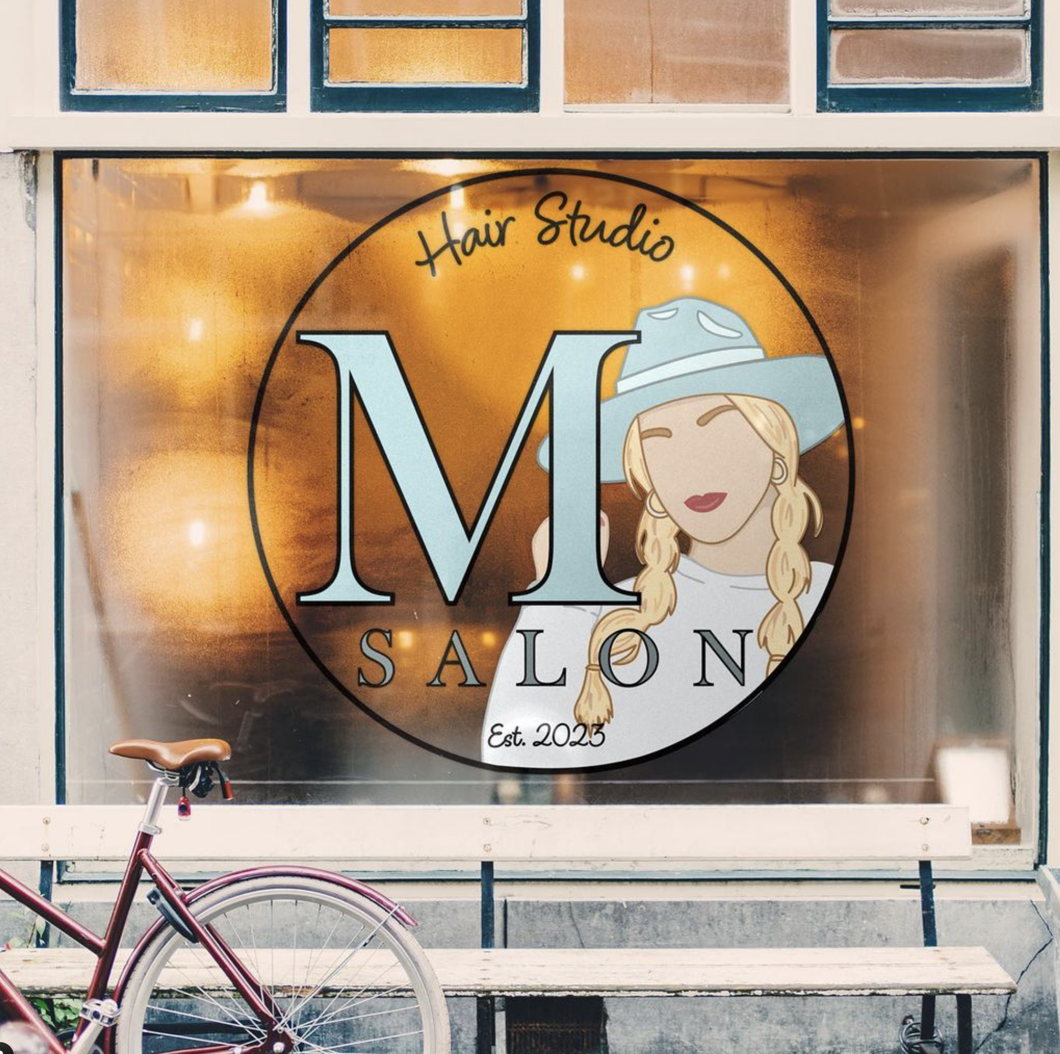 M Salon Logo Design Mock Up