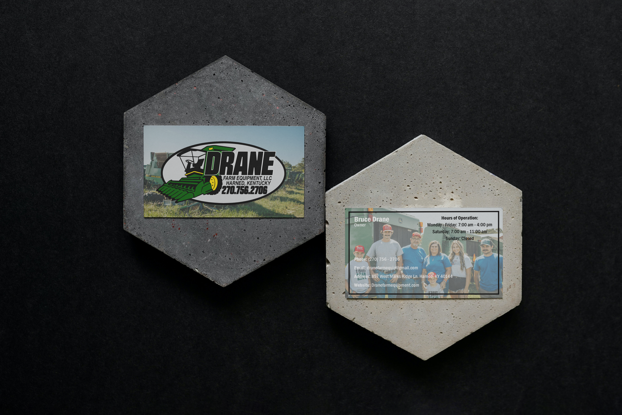 Drane Farm Equipment Business Card Mock Up
