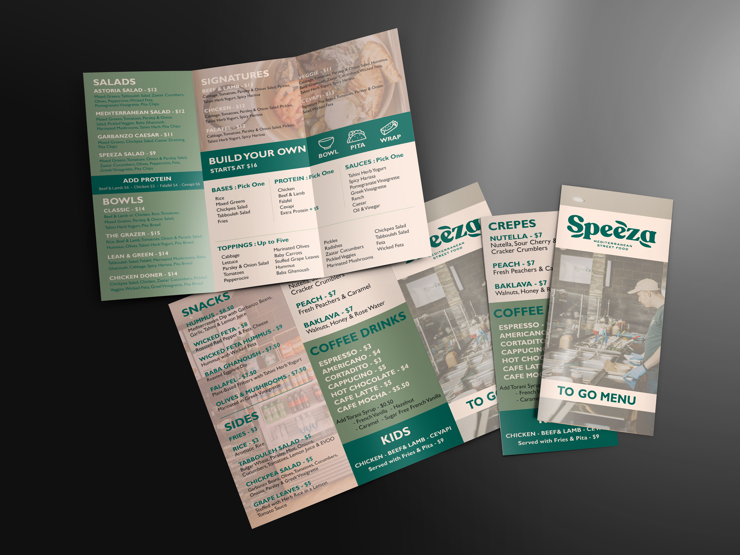 Speeza To Go Menu Design