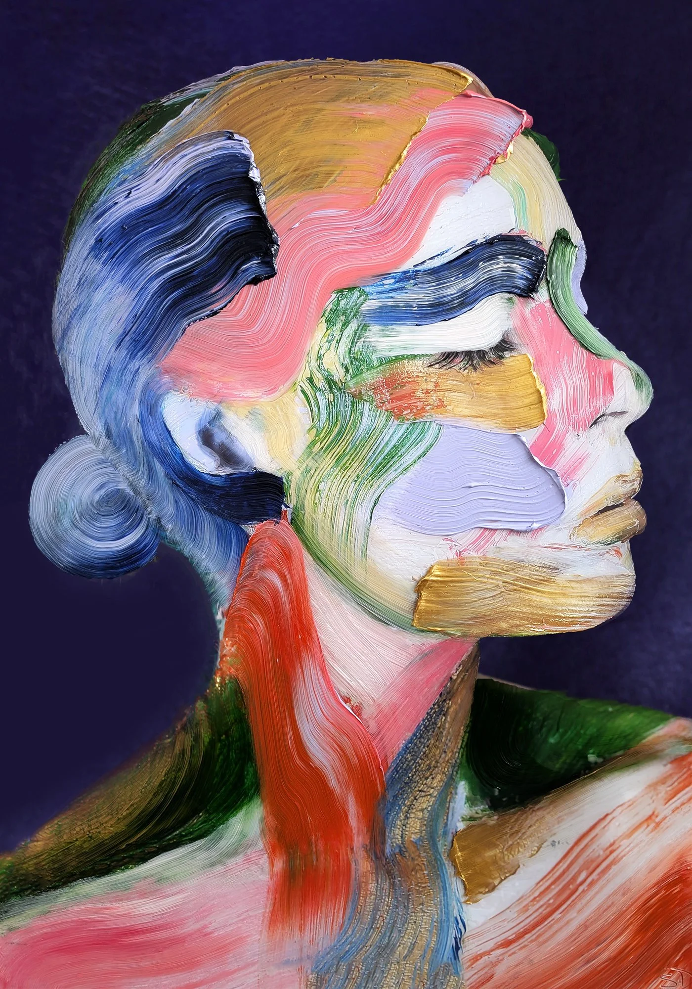 Tulip Indigo #15 100 x 150cm