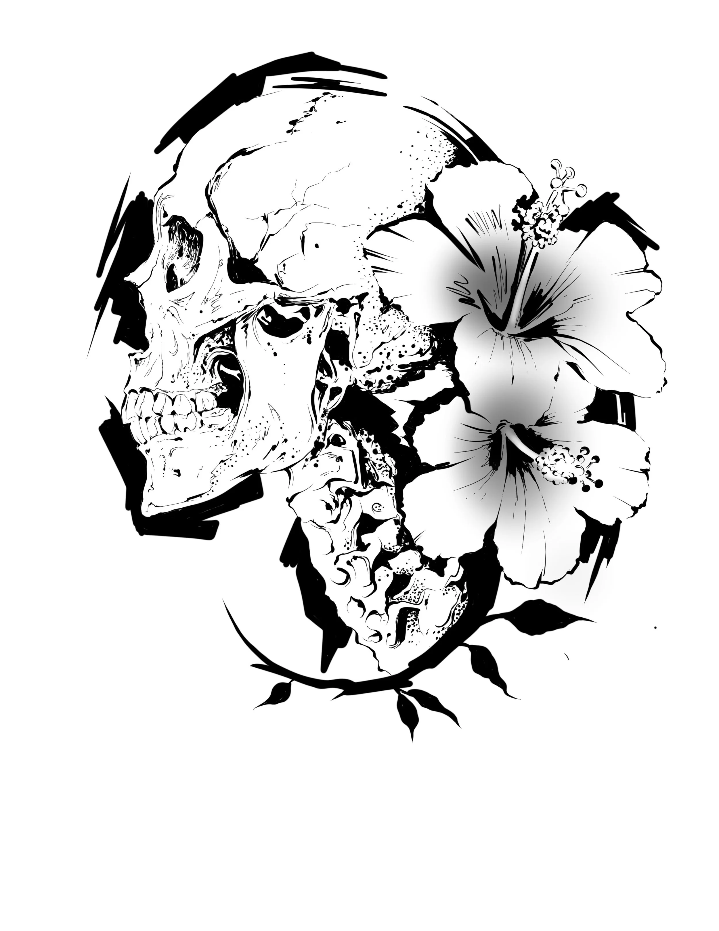 Matt - Floral Skull #7 - $400 - 6in
