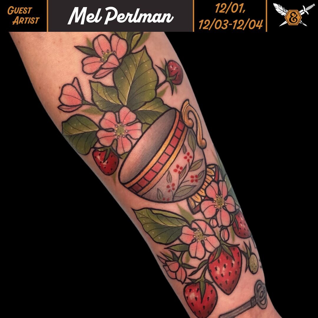 COMING SOON 🍓

@mizmeltattoos is sitting with us this winter on December 1st, 3rd, and the 4th!

Mel is a neotraditional artist skilled in whimsical, vivid tattoos ✨ From potraits to botanical masterpieces, Mel fuses beautiful color palettes with bo