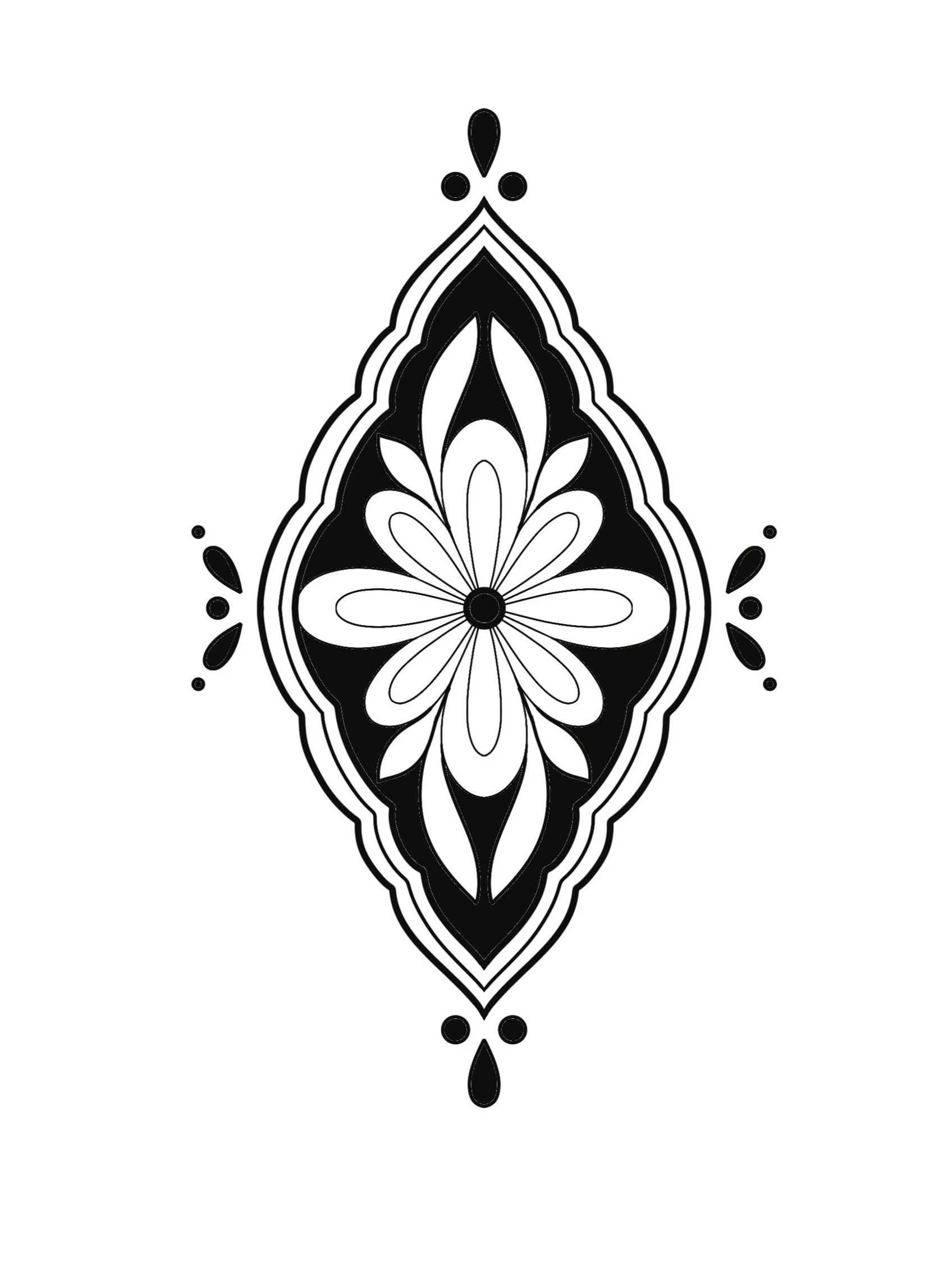 Amber - Black Floral Diamond - $500 - 6in