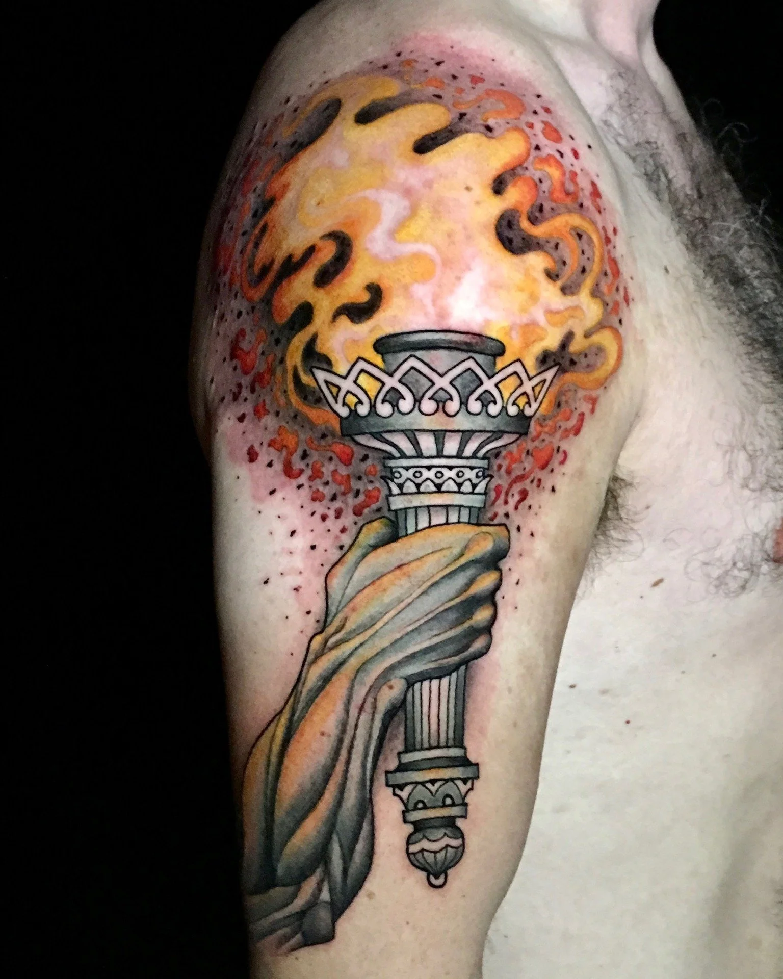 Torch done by @izzytattoo1224 at Ink &amp; Dagger🔥

To book Flash or Custom tattoos with Izzy, tap the link in our bio to fill out a booking form or give us a call at 770-692-4245! 

 #inkanddaggertattoo #roswell #roswelltattoo #roswelltattoos #rosw