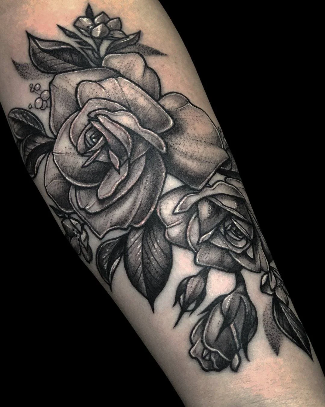Black &amp; Gray Roses done by @mizmeltattoos at Ink &amp; Dagger🥀

To book Flash or Custom tattoos with Mel, tap the link in our bio to fill out a booking form or give us a call at 770-692-4245!

 #inkanddaggertattoo #roswell #roswelltattoo #roswel
