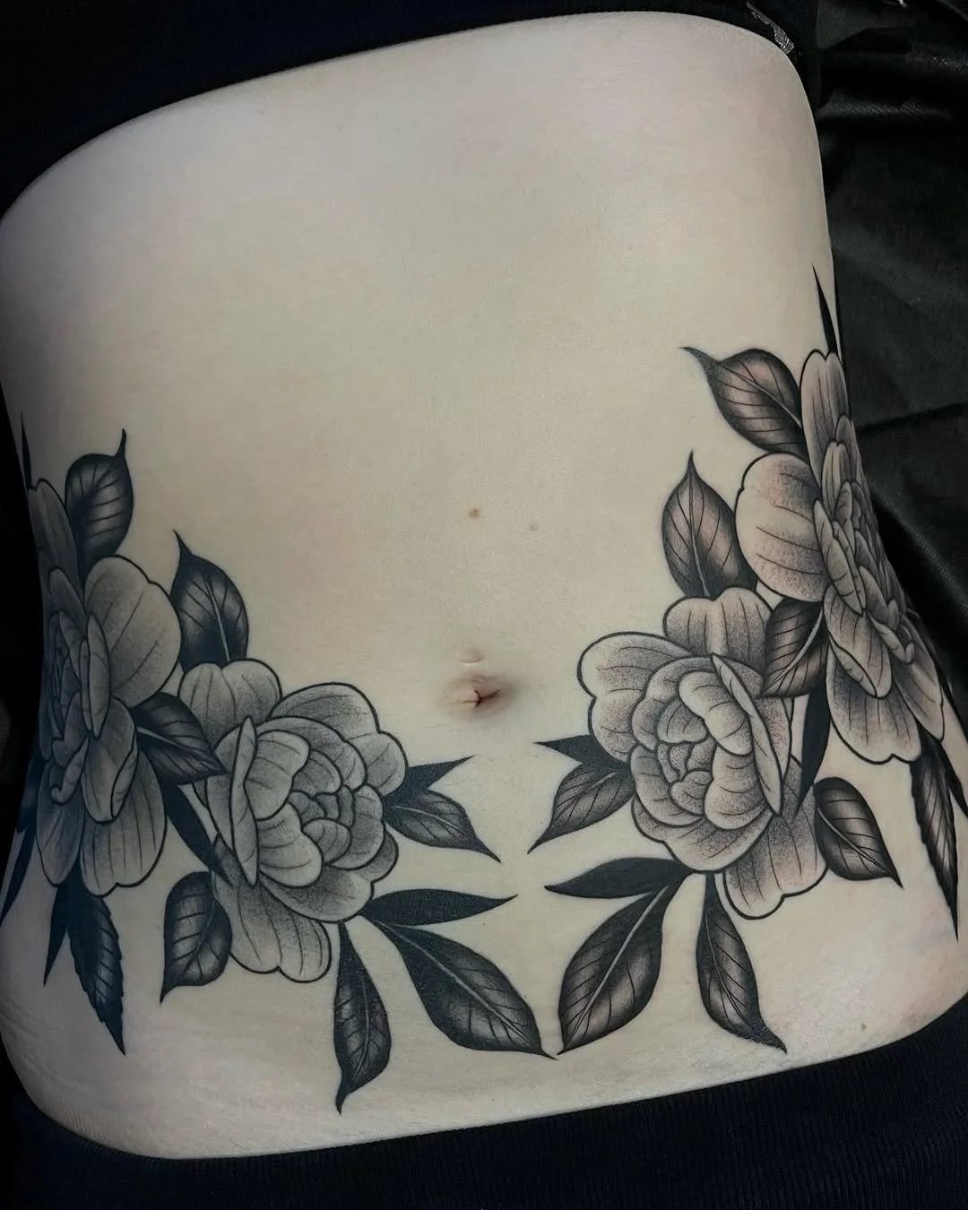 Amber Grey - @ambergreytattoos is tattooing at @inkanddaggertattoo give them a follow!

- Thank you Olivia for your trust, patience, and strength! This was so fun to do and I would love to do more large floral pieces like these! (Left side healed, ri