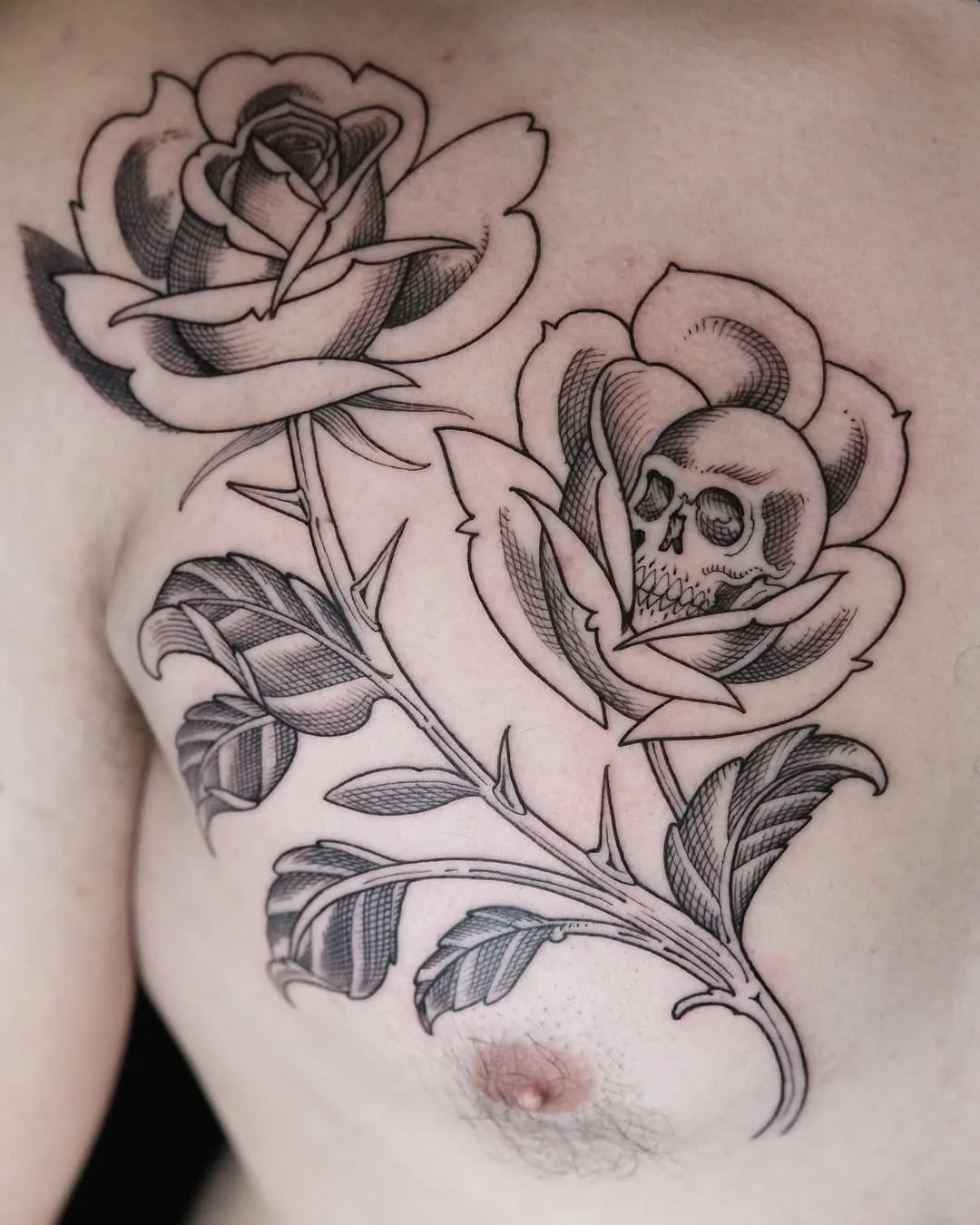 Luis Hinestroza - @luismiguel_ta2 is tattooing at @inkanddaggertattoo give them a follow! - Had a blast tattooing this design. Thanks Edward! . . #tattooengraving #etchingtattoo #blacktattoos #atlanta #btattooing #tattoos #roswellga