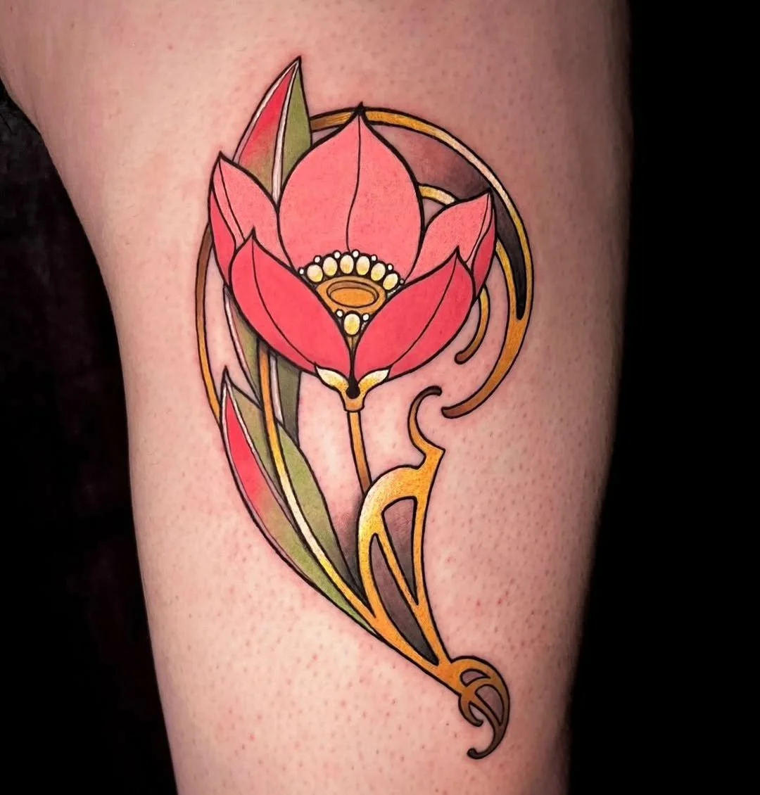 Cortney Norton - @cortneynorton is tattooing at @inkanddaggertattoo give them a follow! - Molly&rsquo;s first tattoo! Thanks for attending the One Shot Wall Art Show last round, and for choosing one of my designs for your first tattoo! &hearts;️ &bul