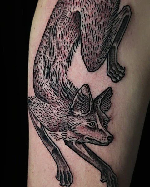 Luis Hinestroza - @luismiguel_ta2 is tattooing at @inkanddaggertattoo give them a follow! - Engraving style fox 🦊 want to get tattooed by me in the new year? Hit the link in the bio and send me a booking request!  I'm thankful to everyone here for i