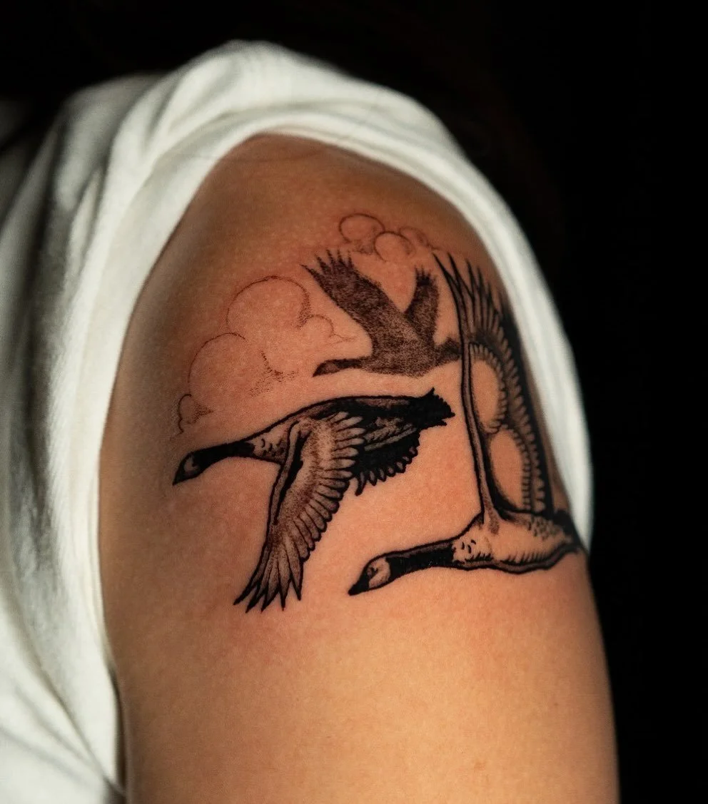 Bryn Riihimaki - @itsjustbryn is tattooing at @inkanddaggertattoo give them a follow! - Honk! 🪿 📸 @joshburchettfilms