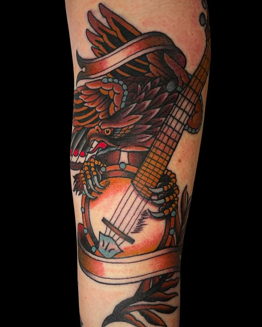 Craig Brock - @craigbrocktattoo is tattooing at @inkanddaggertattoo give them a follow! - Traditional Eagle and Bango done by @craigbrocktattoo at Ink &amp; Dagger.  To book Flash or Custom tattoos with Craig tap the link in our bio to fill out a boo