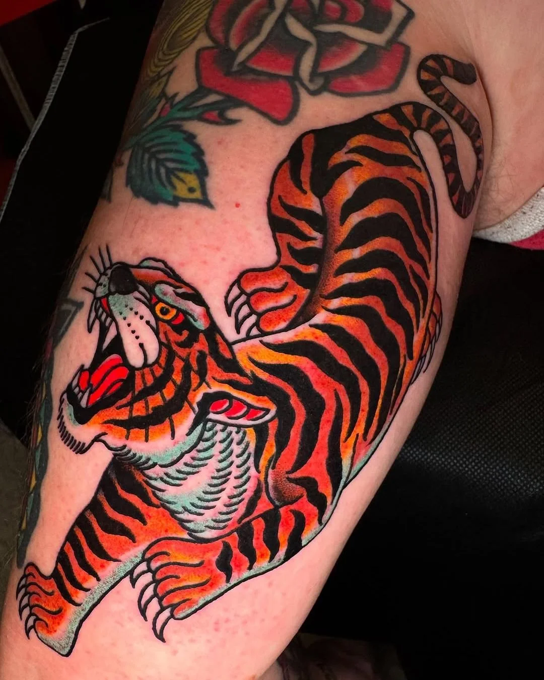 Craig Brock - @craigbrocktattoo is tattooing at @inkanddaggertattoo give them a follow! - Tiger for James Thanks for always getting cool ones  @inkanddaggertattoo