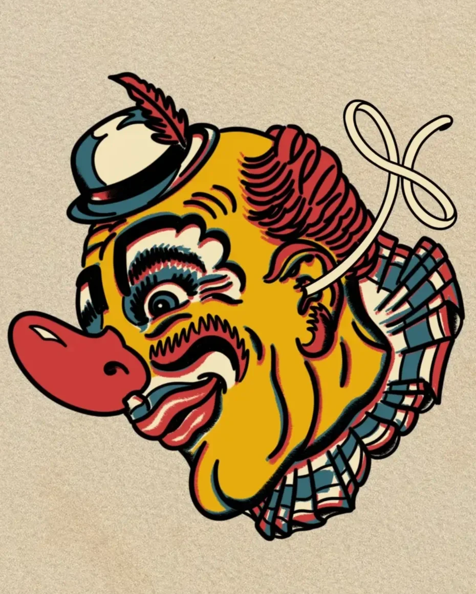 Craig Brock - SNIFFY THE CLOWN - 6x6" - $666