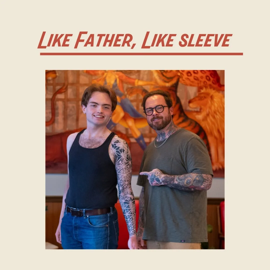 Like father, like sleeve. 

@russabbott recently had the chance to tattoo his son Jonah&rsquo;s very first sleeve &mdash; a project built on family, trust, and a whole lot of ink. From growing up around the shop to finally sitting in the chair himsel