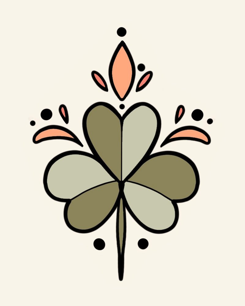 Mel Perlman- Folk Clover $200 (3")