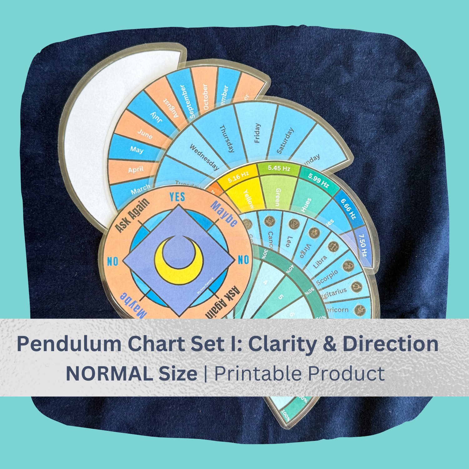 NORMAL SIZE Pendulum Reading Chart Set I – Printable Download