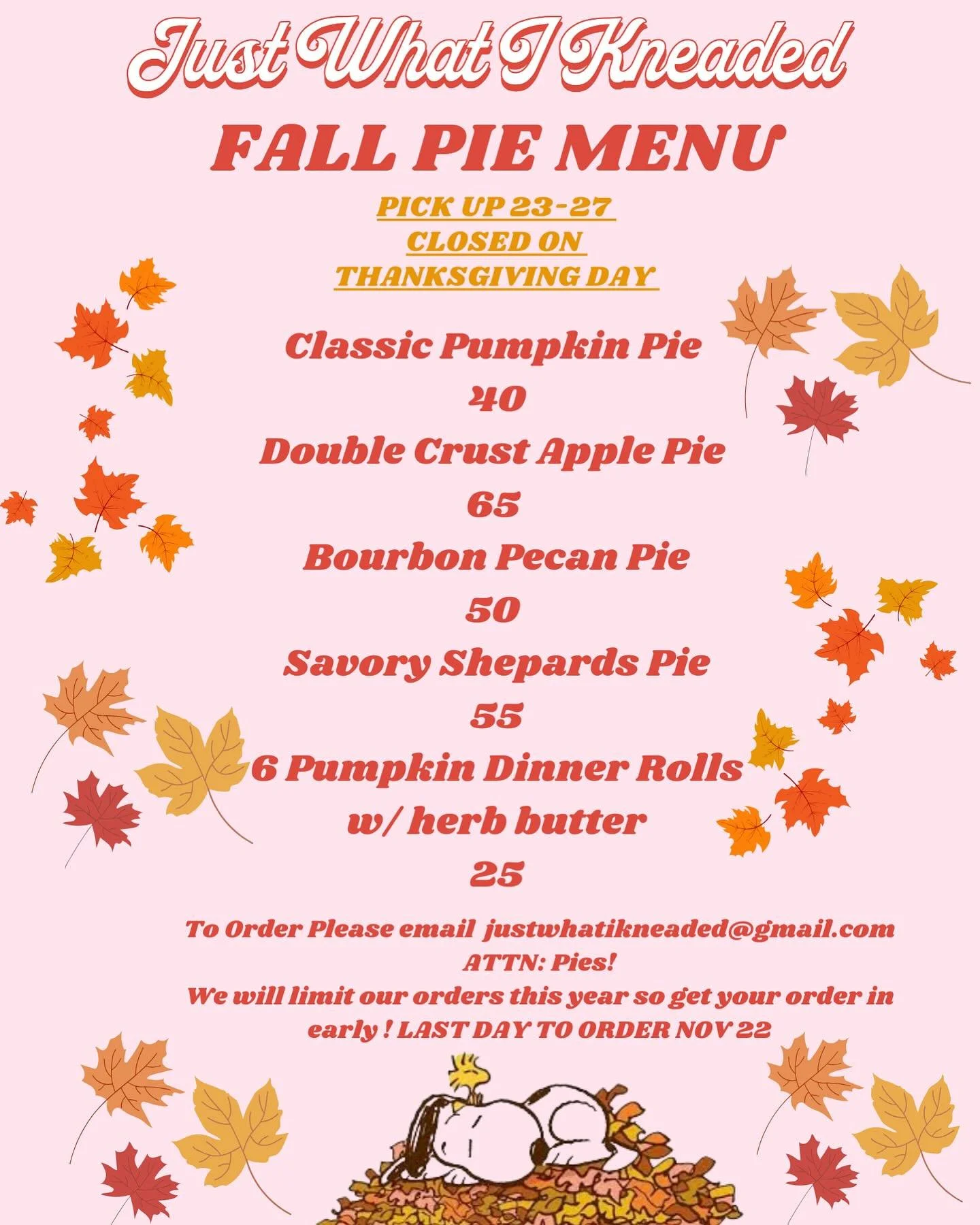 PIES! Place your order asap! We&rsquo;ve got a small team this year so wil be limiting the quantities we do this year. Can&rsquo;t wait to make extra special pies for our favorite people!  And yes all of these can be made gluten freeeeeeee 🍂